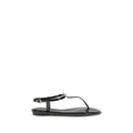 MACH & MACH Black Rubber Flat Sandals - Luxury Boutique Co