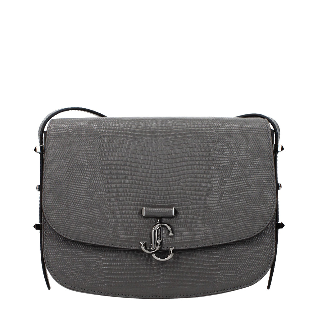 Jimmy Choo Gray Leather Crossbody Bag - Luxury Boutique Co