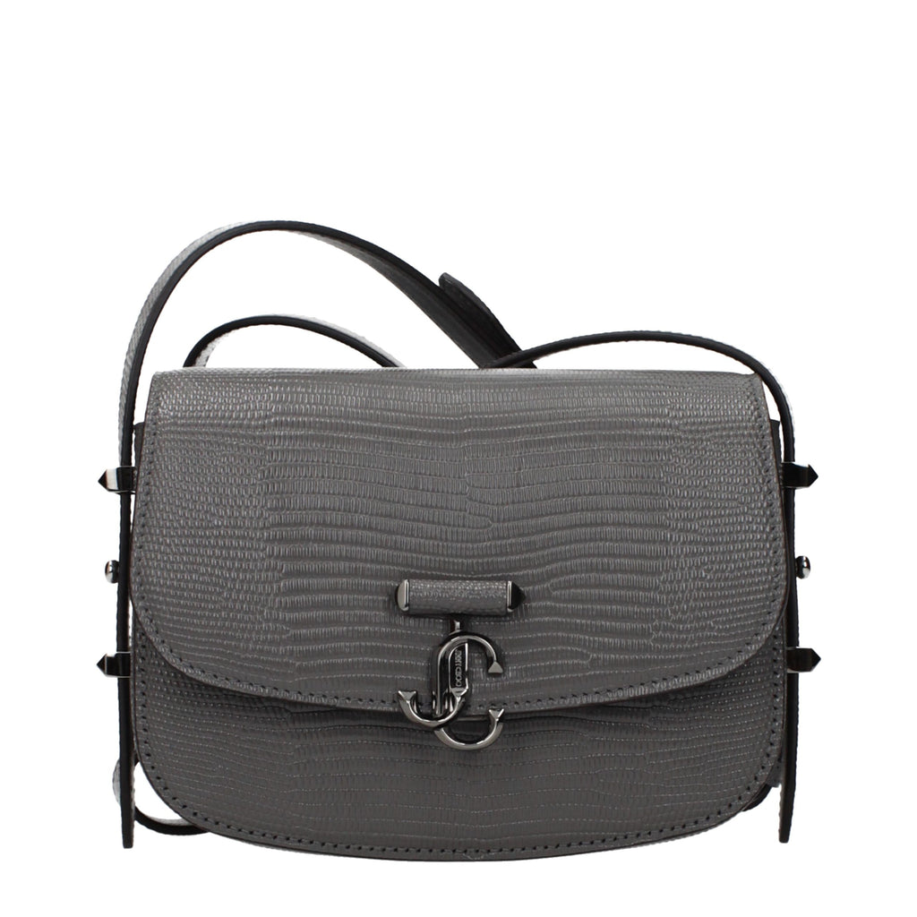 Jimmy Choo Gray Leather Shoulder Bag - Luxury Boutique Co