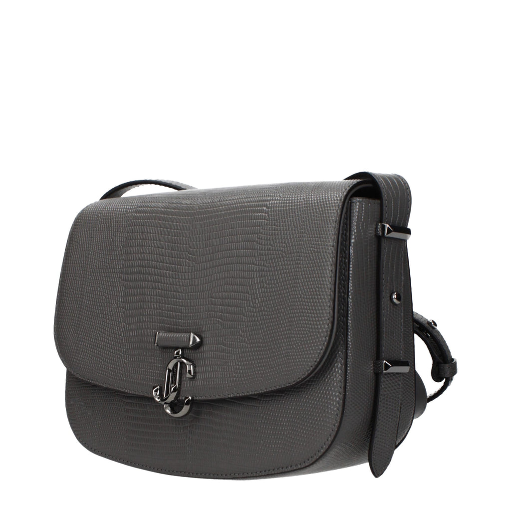 Jimmy Choo Gray Leather Crossbody Bag - Luxury Boutique Co