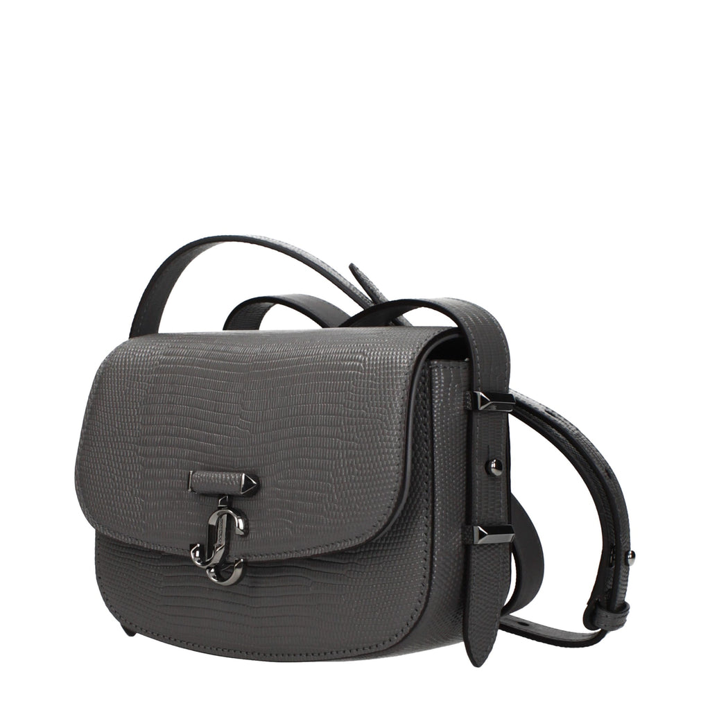 Jimmy Choo Gray Leather Shoulder Bag - Luxury Boutique Co