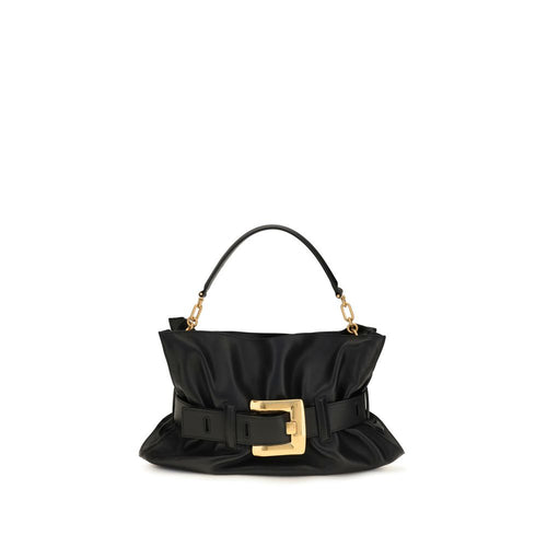 Balmain Black Calf Leather Bos Taurus Shoulder Bag - Luxury Boutique Co