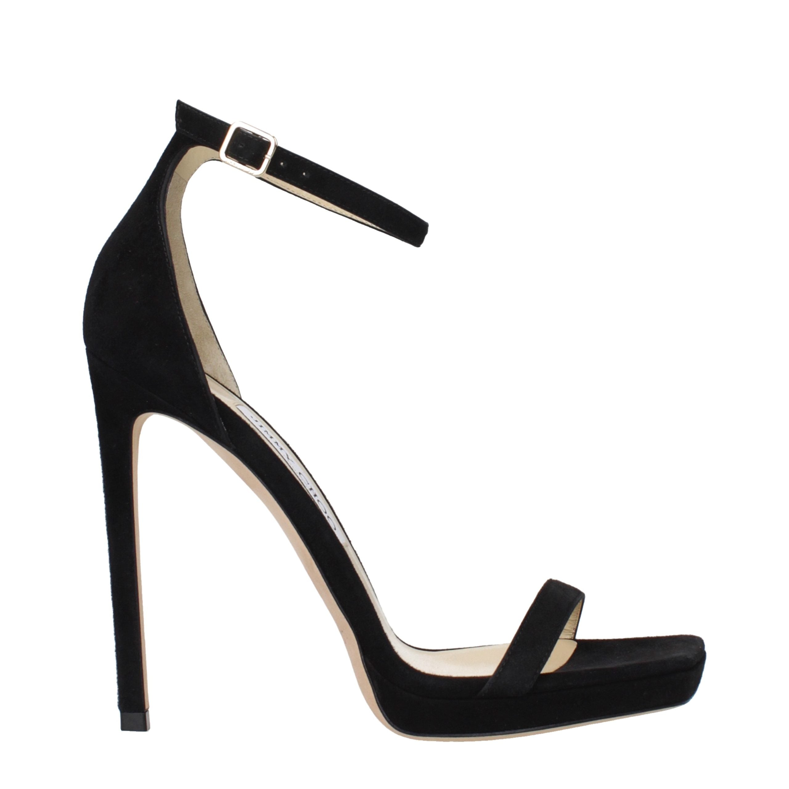 Jimmy Choo Black Leather Stiletto Heel Sandals - Luxury Boutique Co