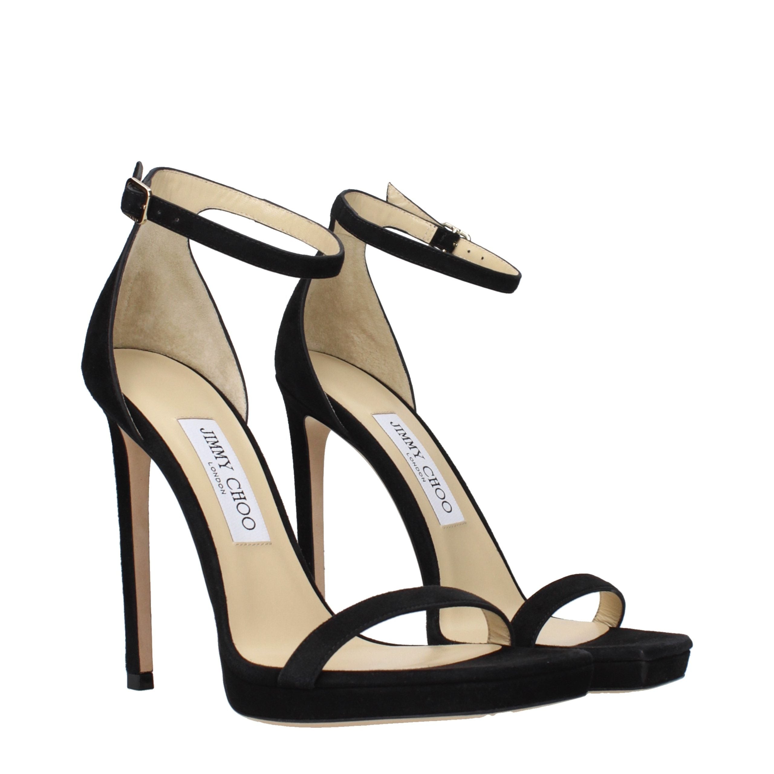 Jimmy Choo Black Leather Stiletto Heel Sandals - Luxury Boutique Co