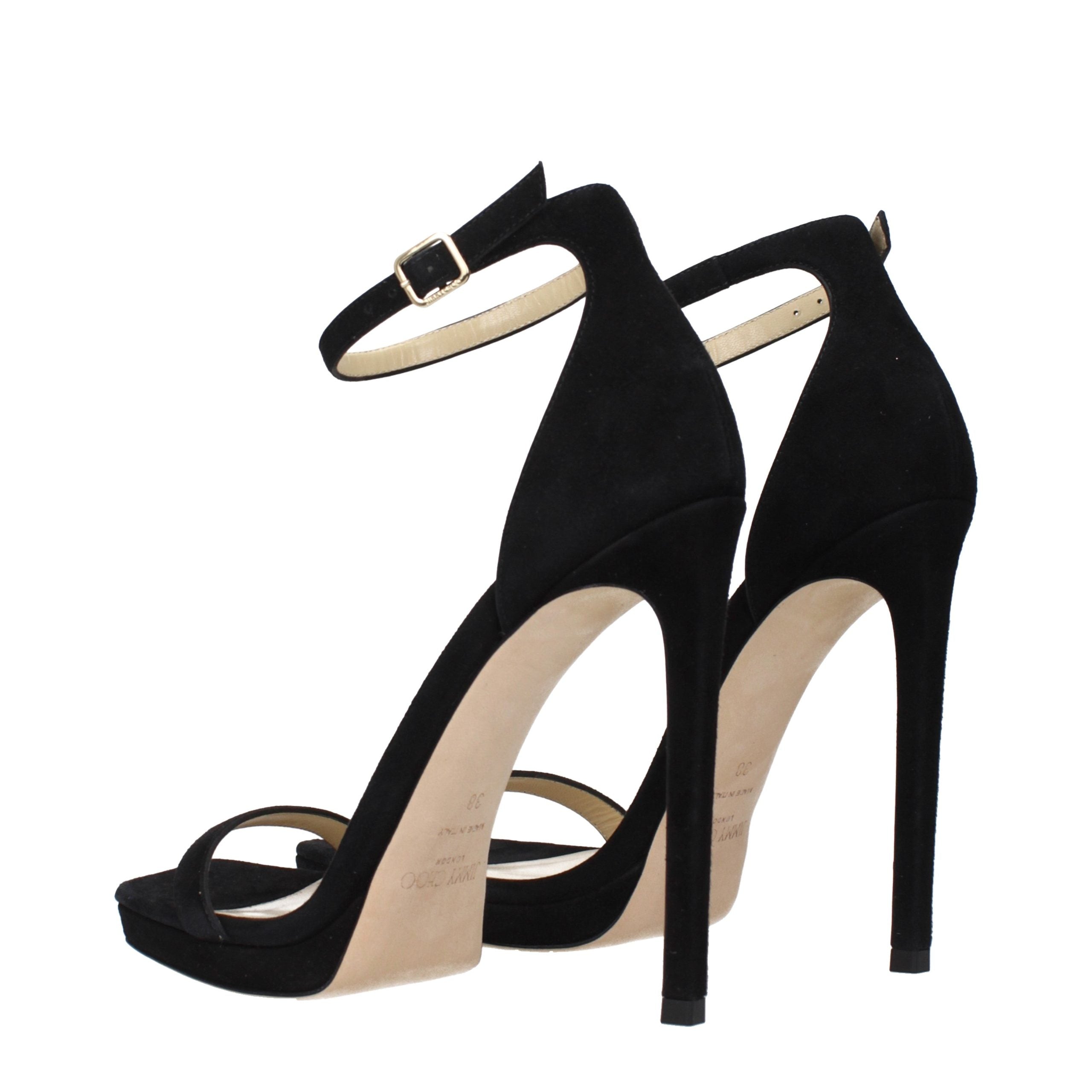 Jimmy Choo Black Leather Stiletto Heel Sandals - Luxury Boutique Co