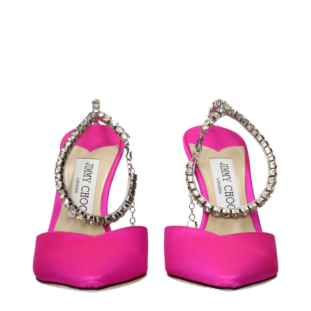 Jimmy Choo Pink Satin Stiletto Heel Sandals - Luxury Boutique Co