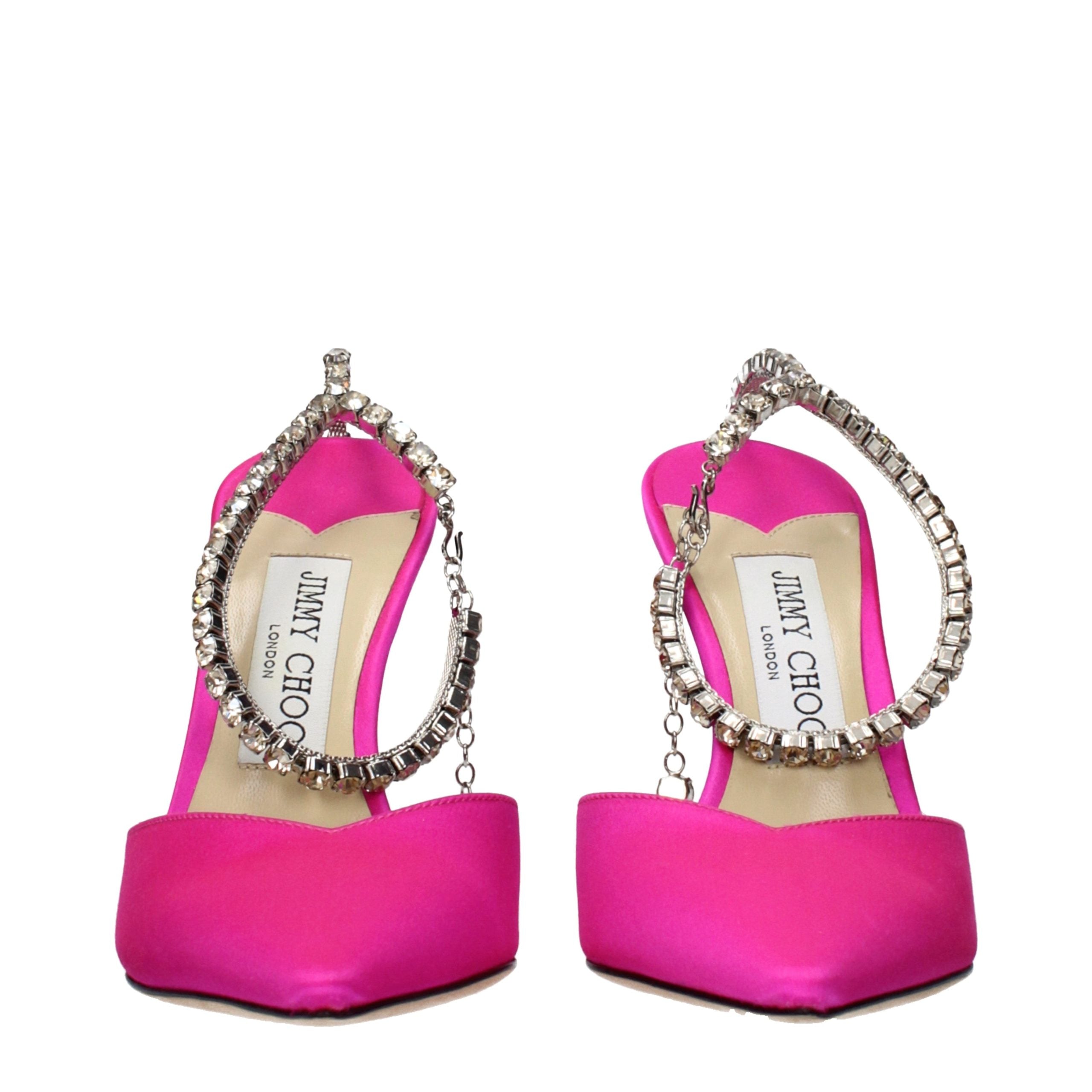 Jimmy Choo Pink Satin Stiletto Heel Sandals - Luxury Boutique Co