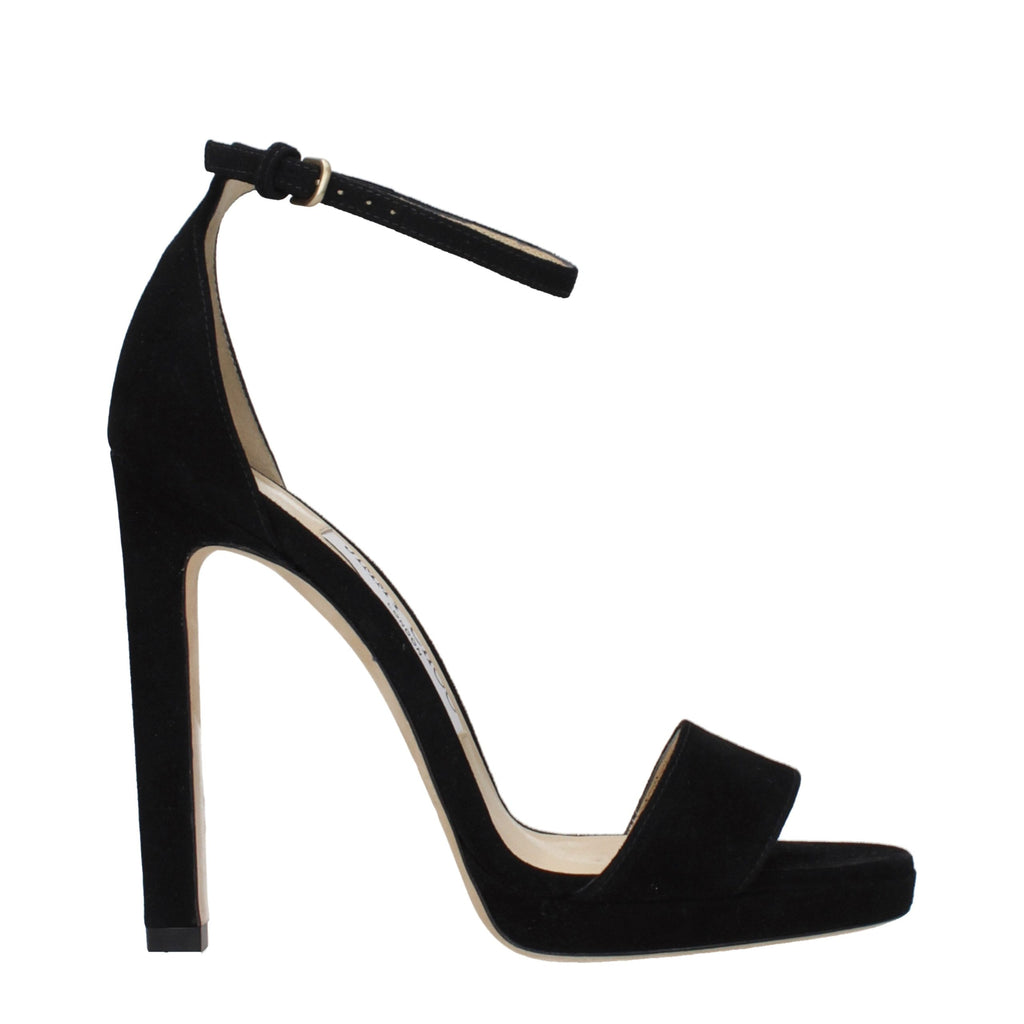 Jimmy Choo Black Leather Platform Sandals - Luxury Boutique Co