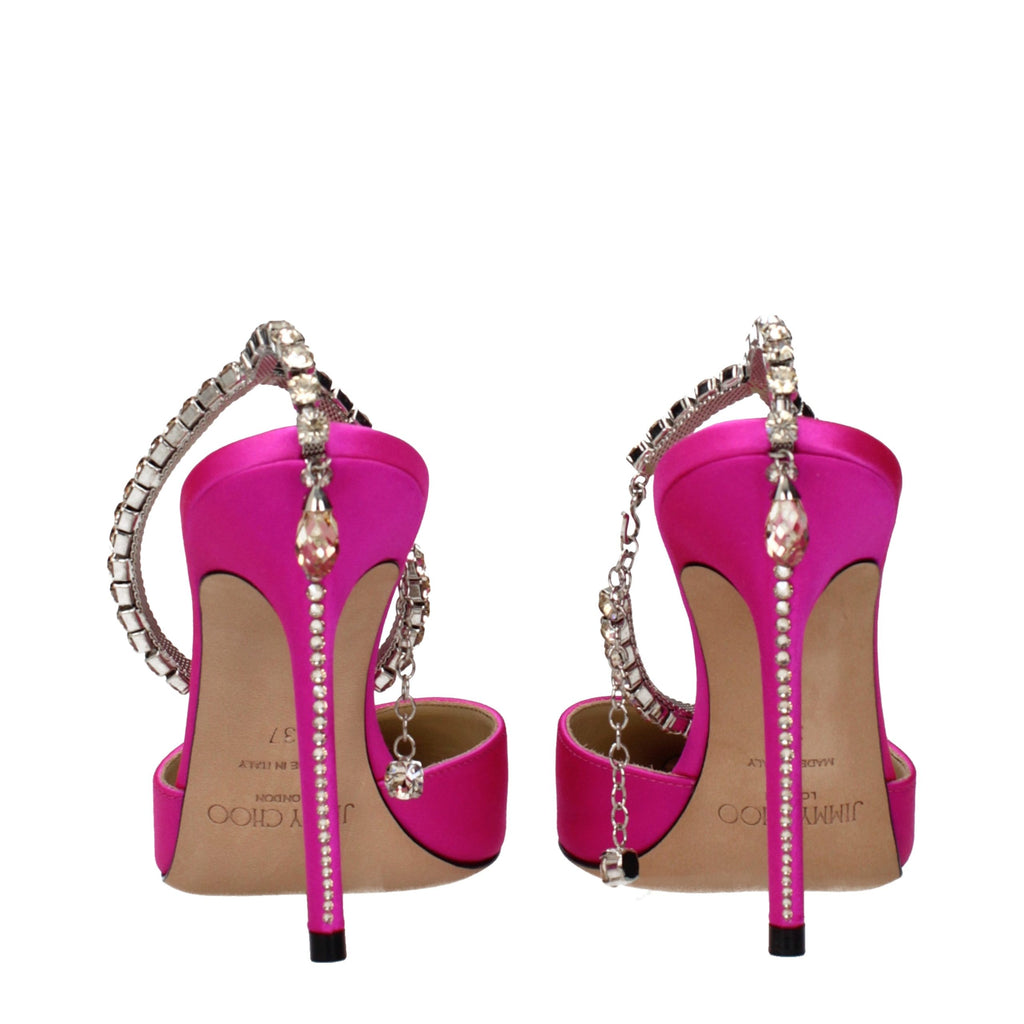 Jimmy Choo Pink Satin Stiletto Heel Sandals - Luxury Boutique Co