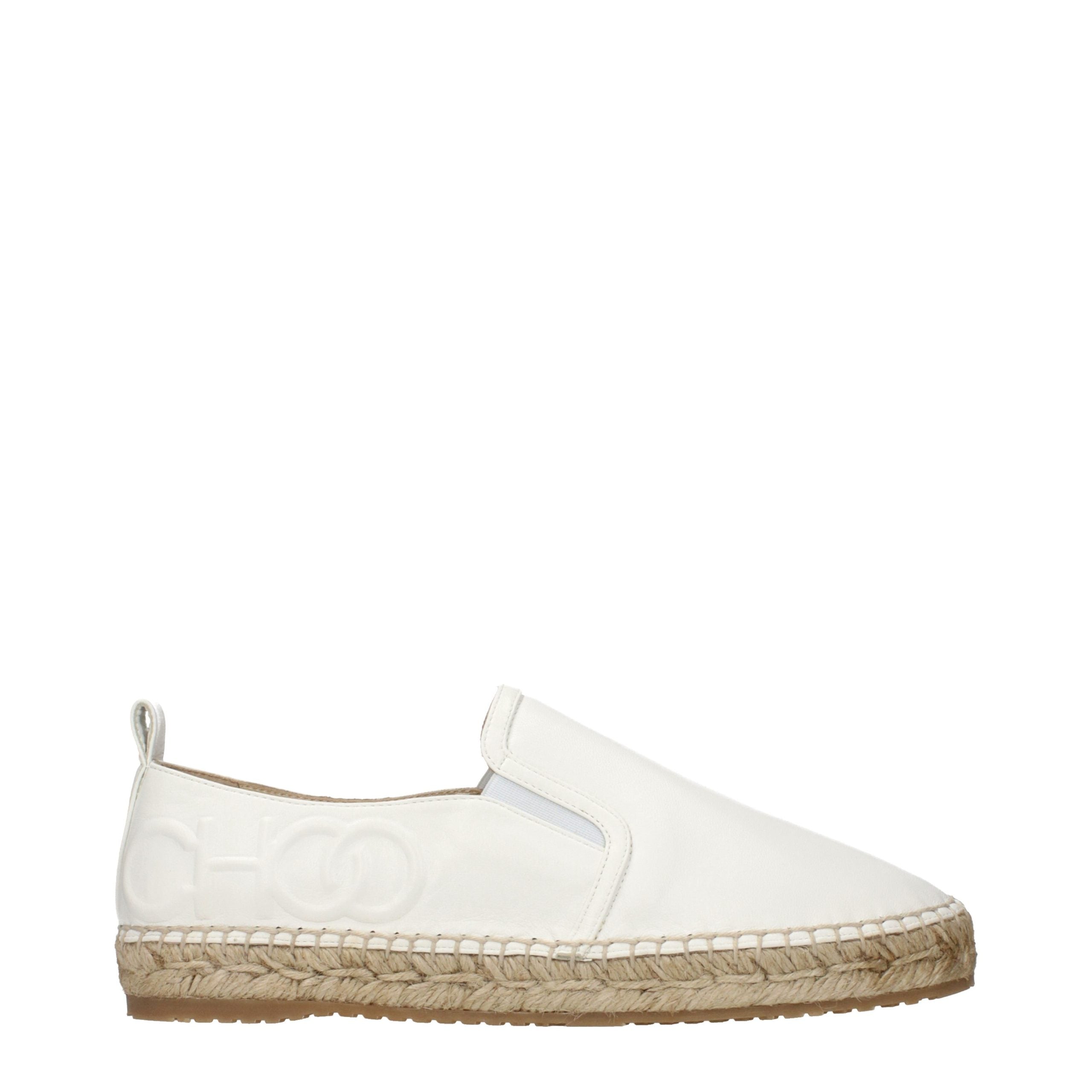 Jimmy Choo White Leather Espadrilles - Luxury Boutique Co