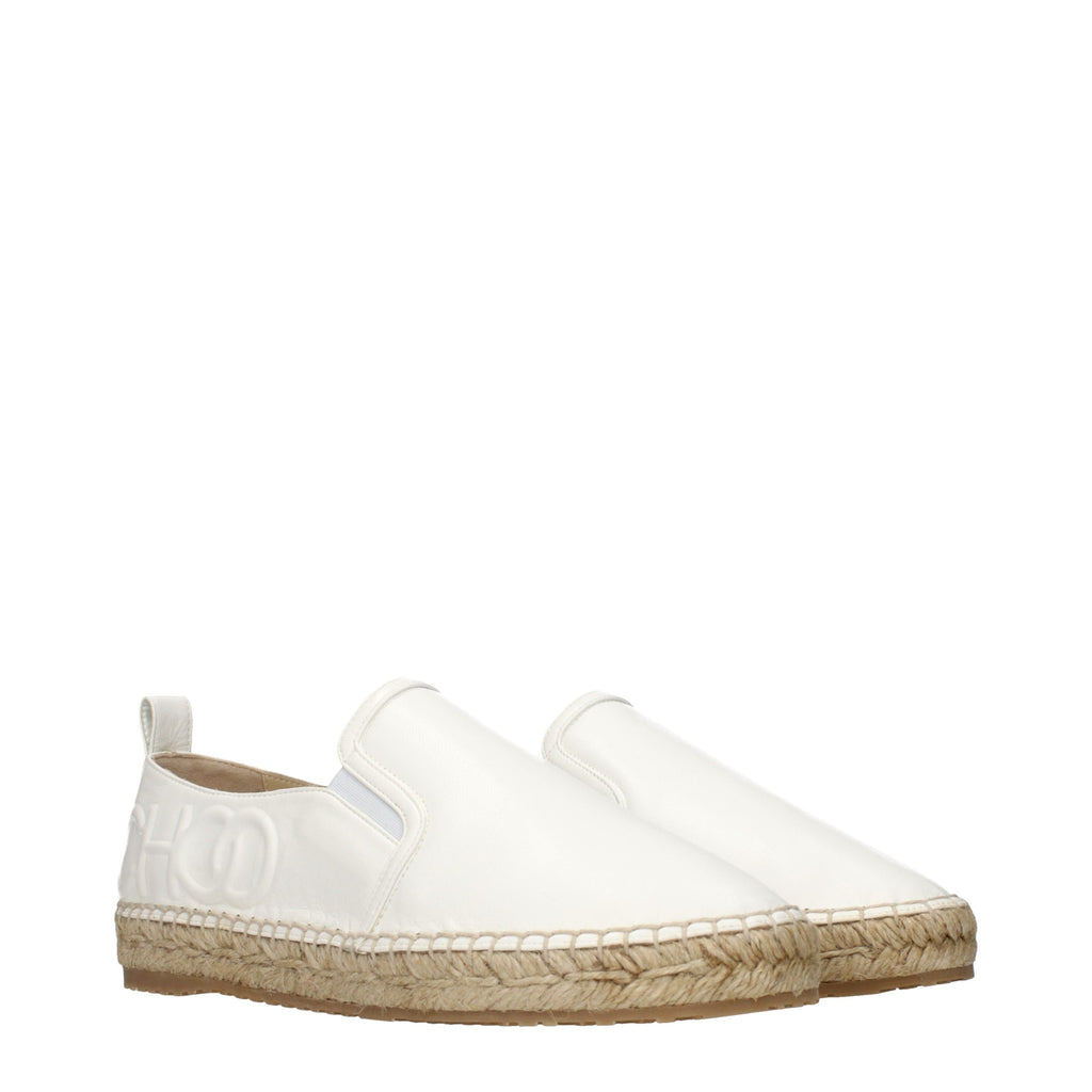 Jimmy Choo White Leather Espadrilles - Luxury Boutique Co