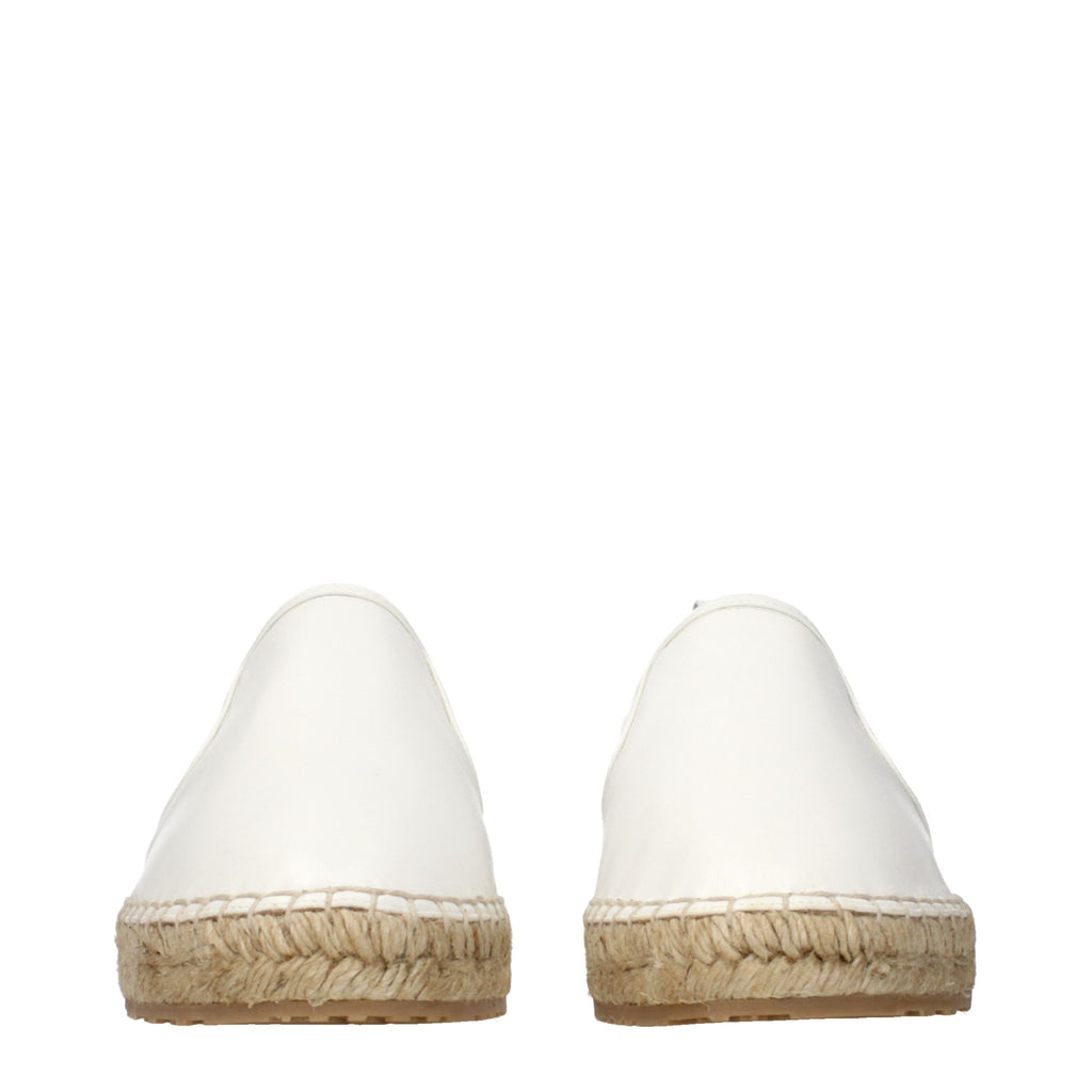 Jimmy Choo White Leather Espadrilles - Luxury Boutique Co