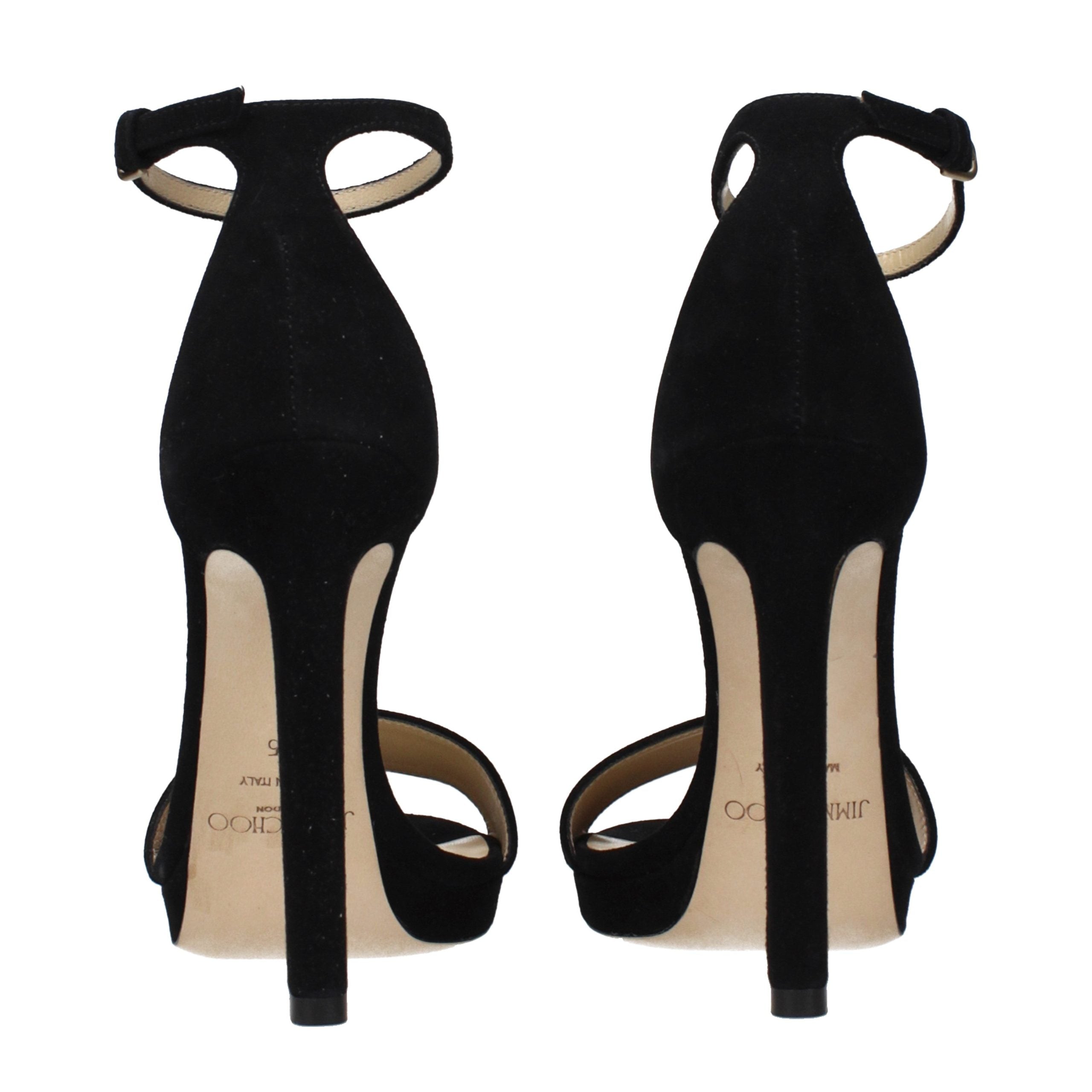 Jimmy Choo Black Leather Platform Sandals - Luxury Boutique Co
