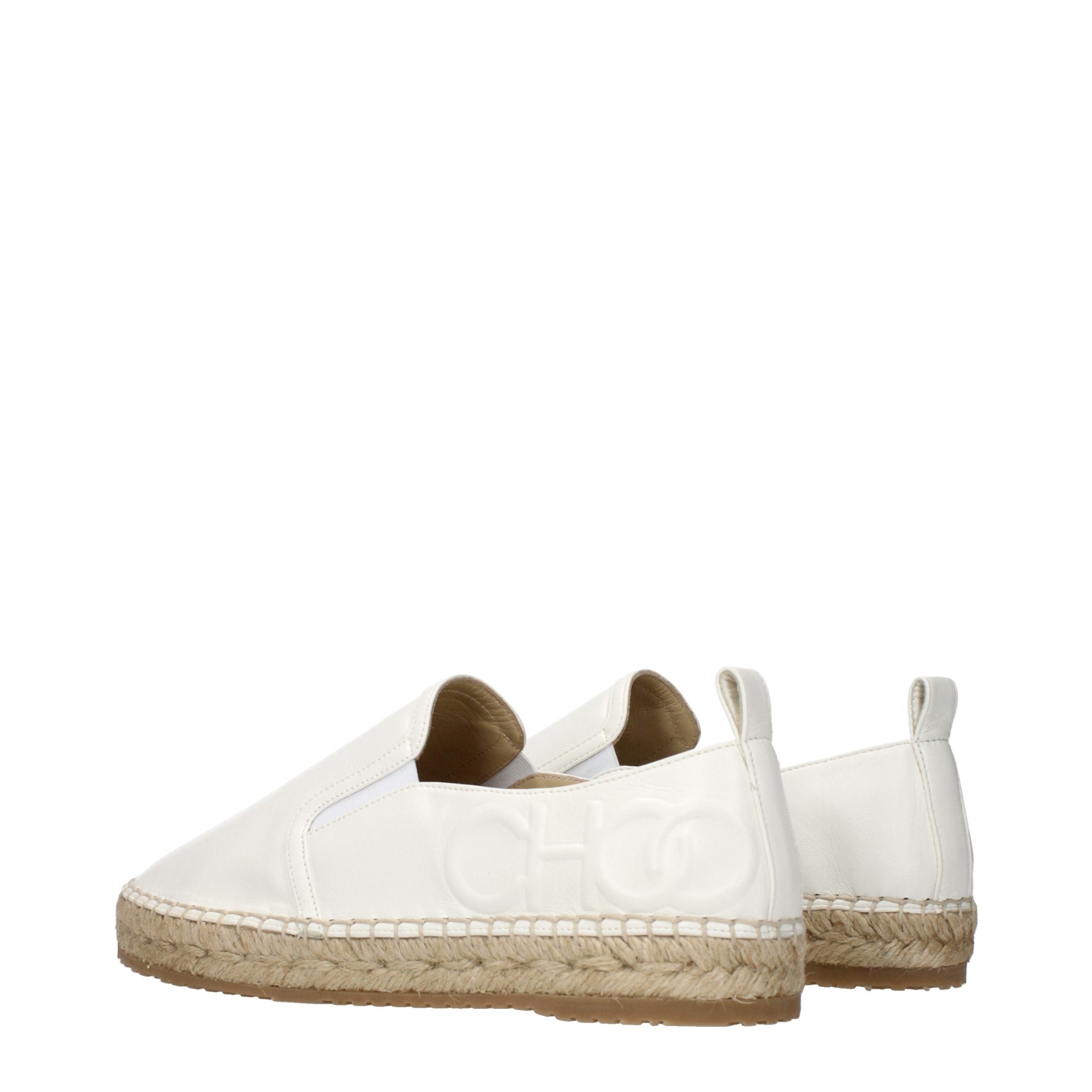Jimmy Choo White Leather Espadrilles - Luxury Boutique Co