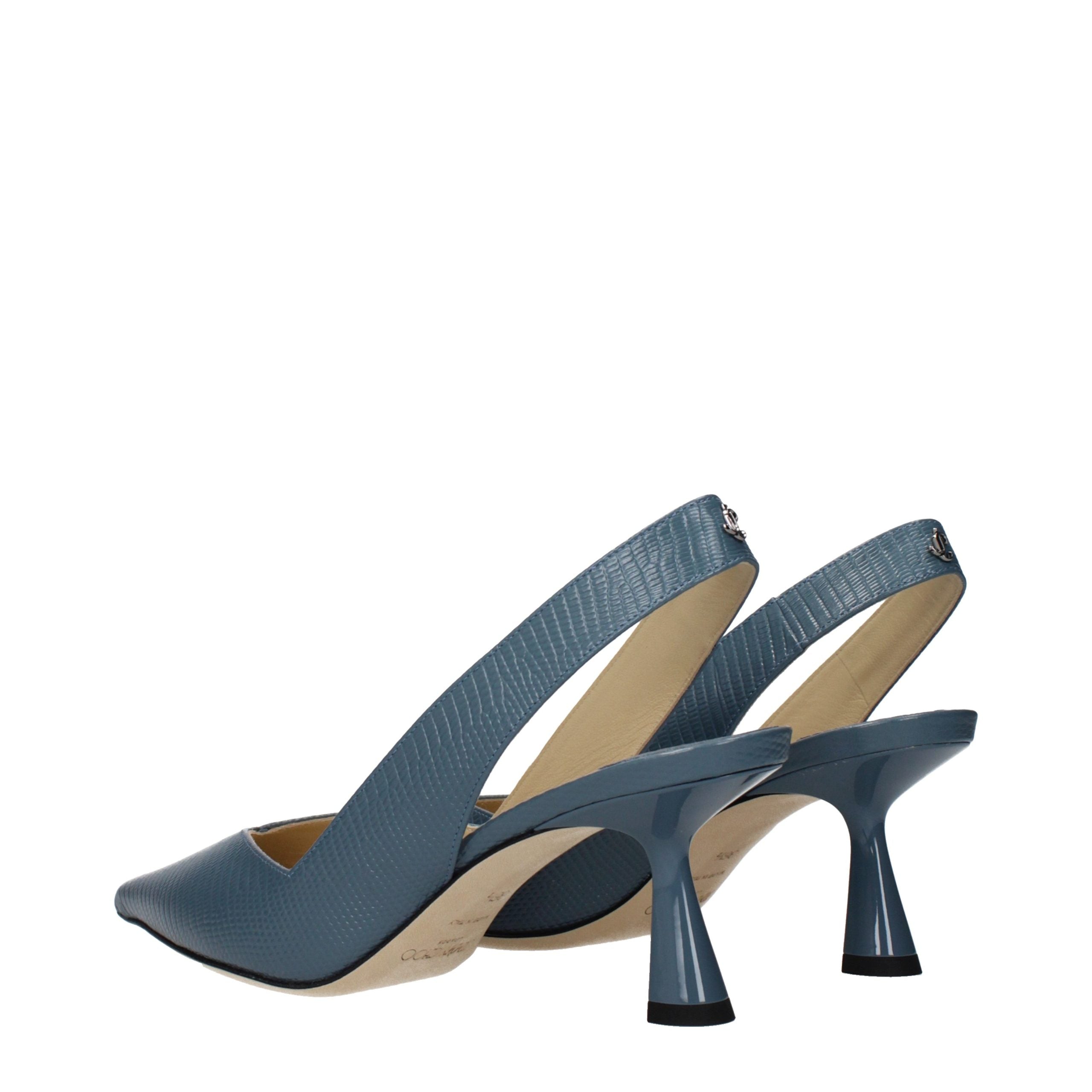 Jimmy Choo Blue Leather Mid Heel Pumps - Luxury Boutique Co