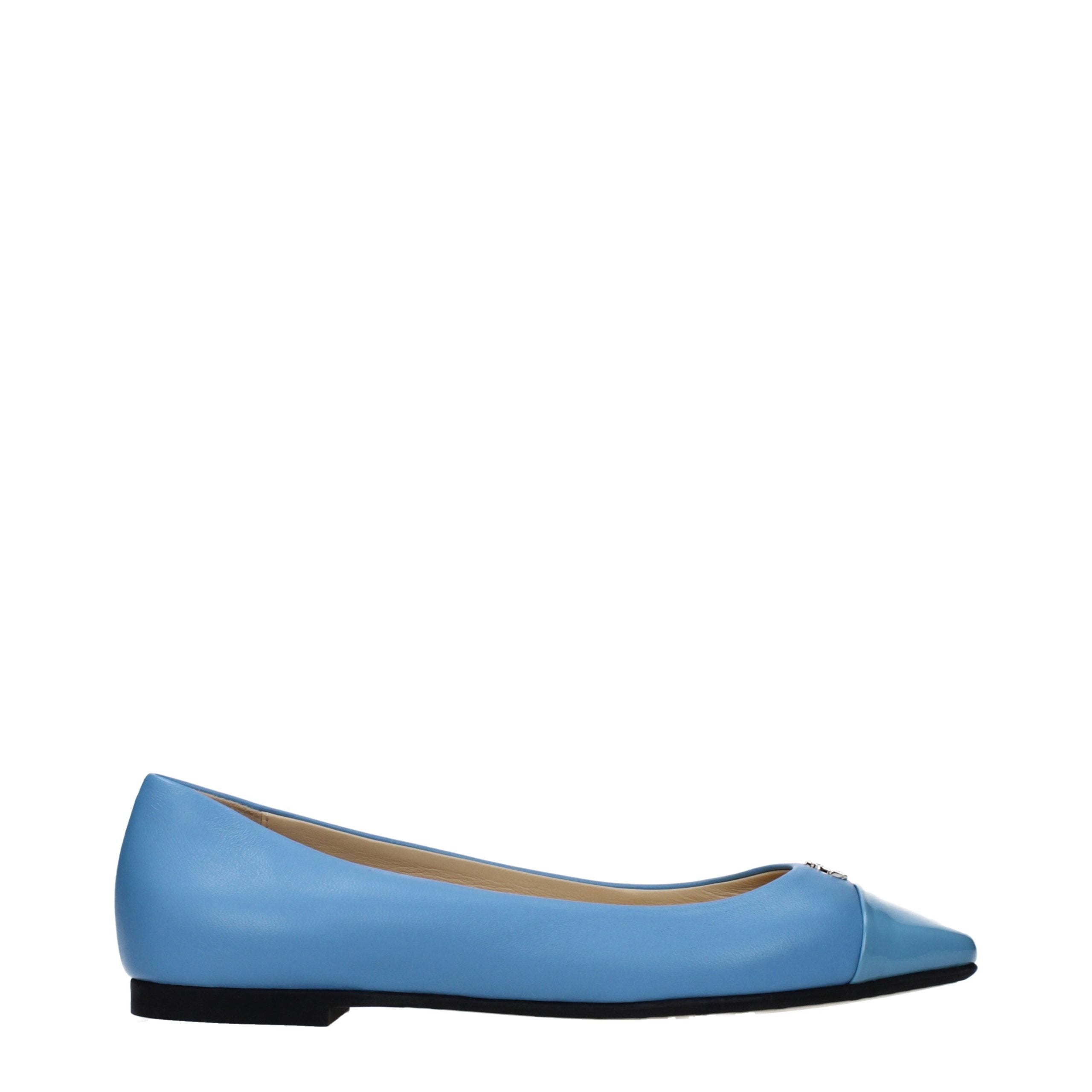 Jimmy Choo Light Blue Leather Ballet Flats - Luxury Boutique Co