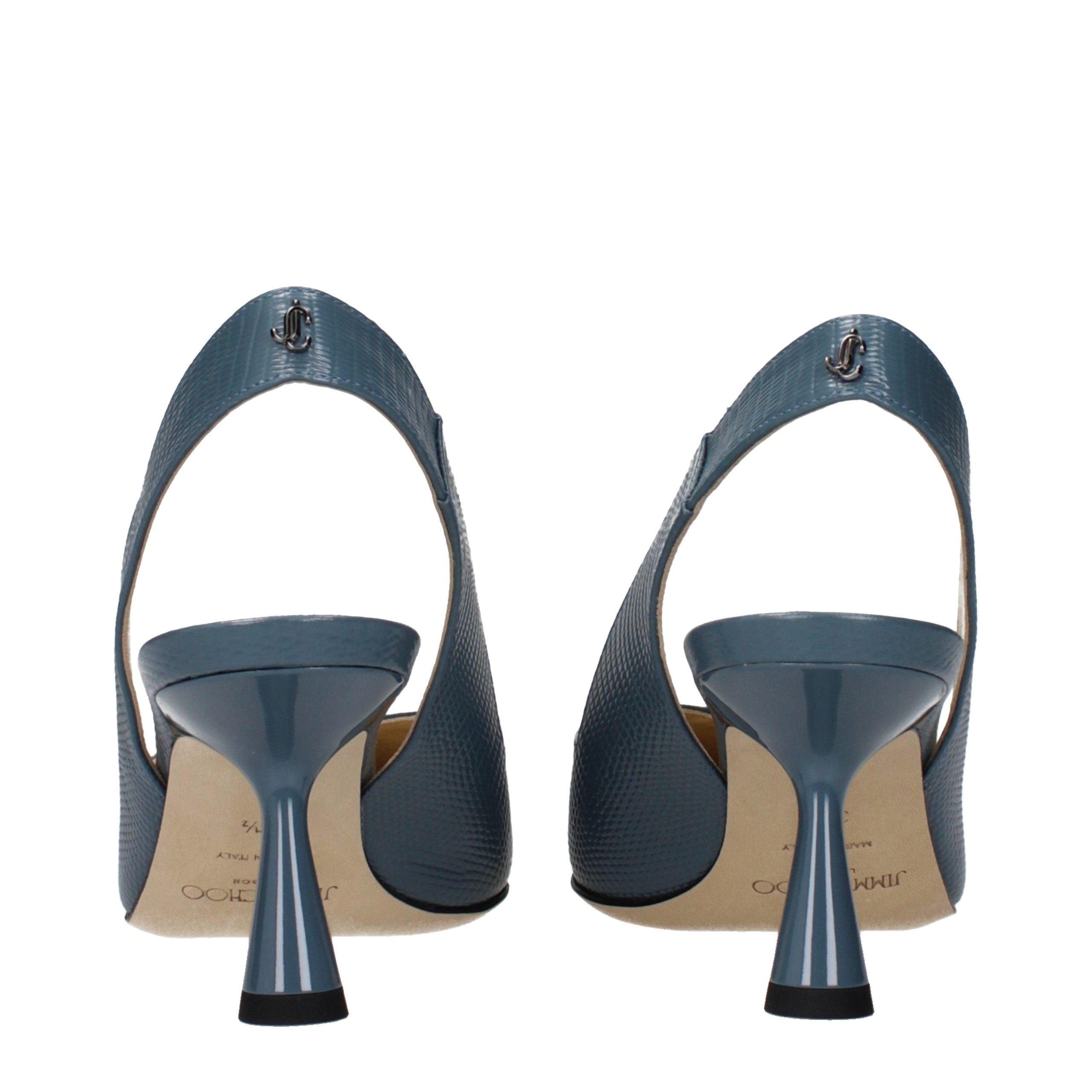 Jimmy Choo Blue Leather Mid Heel Pumps - Luxury Boutique Co