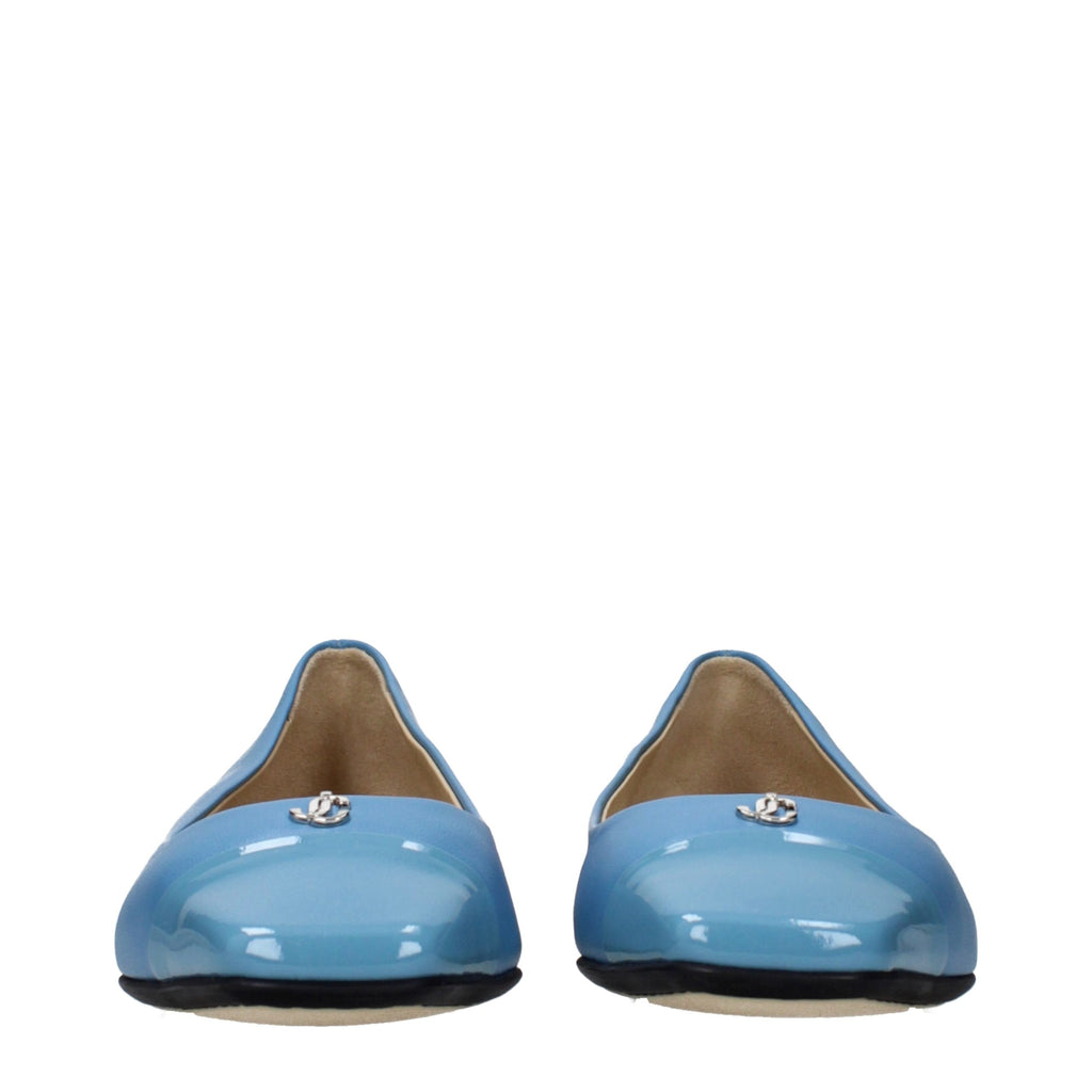 Jimmy Choo Light Blue Leather Ballet Flats - Luxury Boutique Co