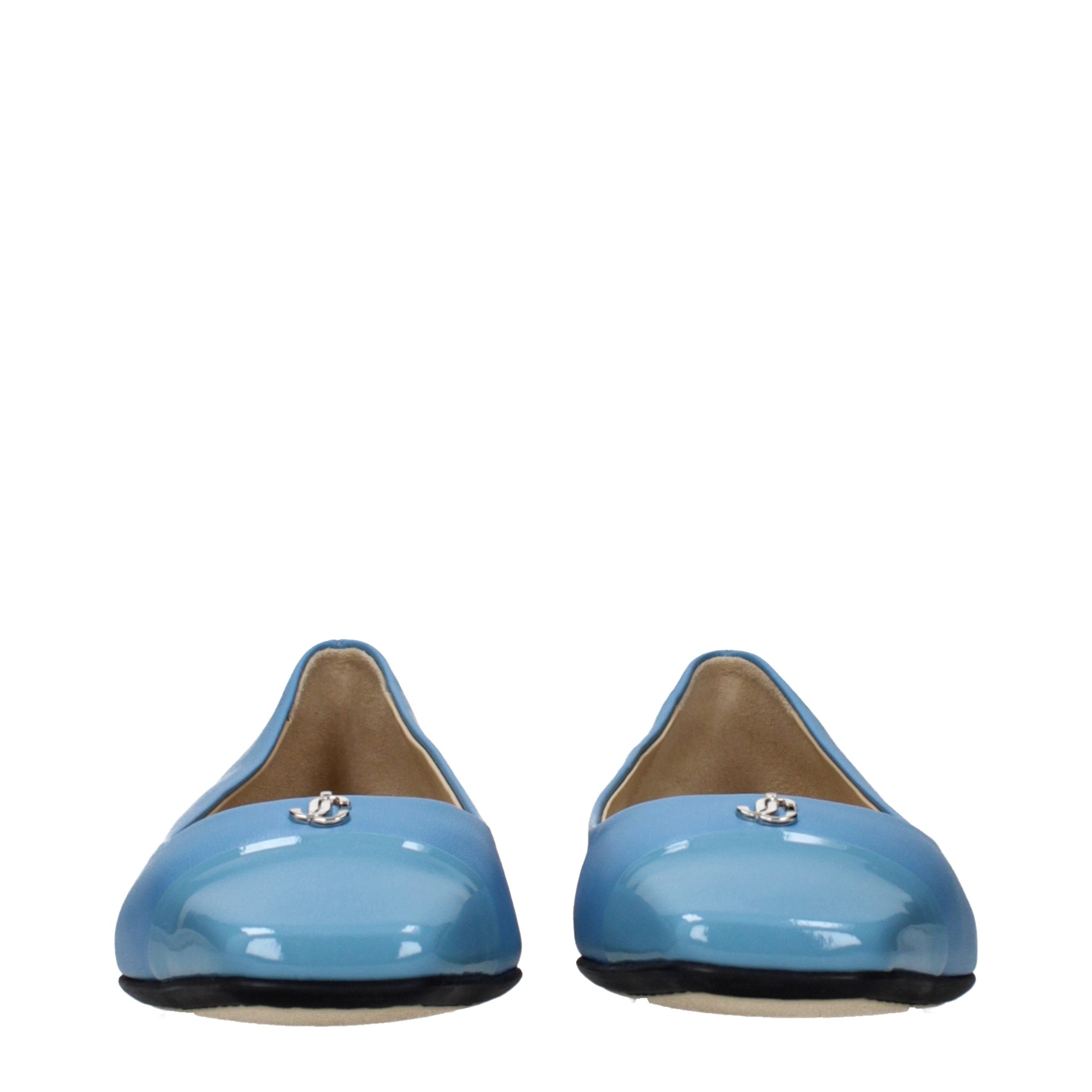 Jimmy Choo Light Blue Leather Ballet Flats - Luxury Boutique Co