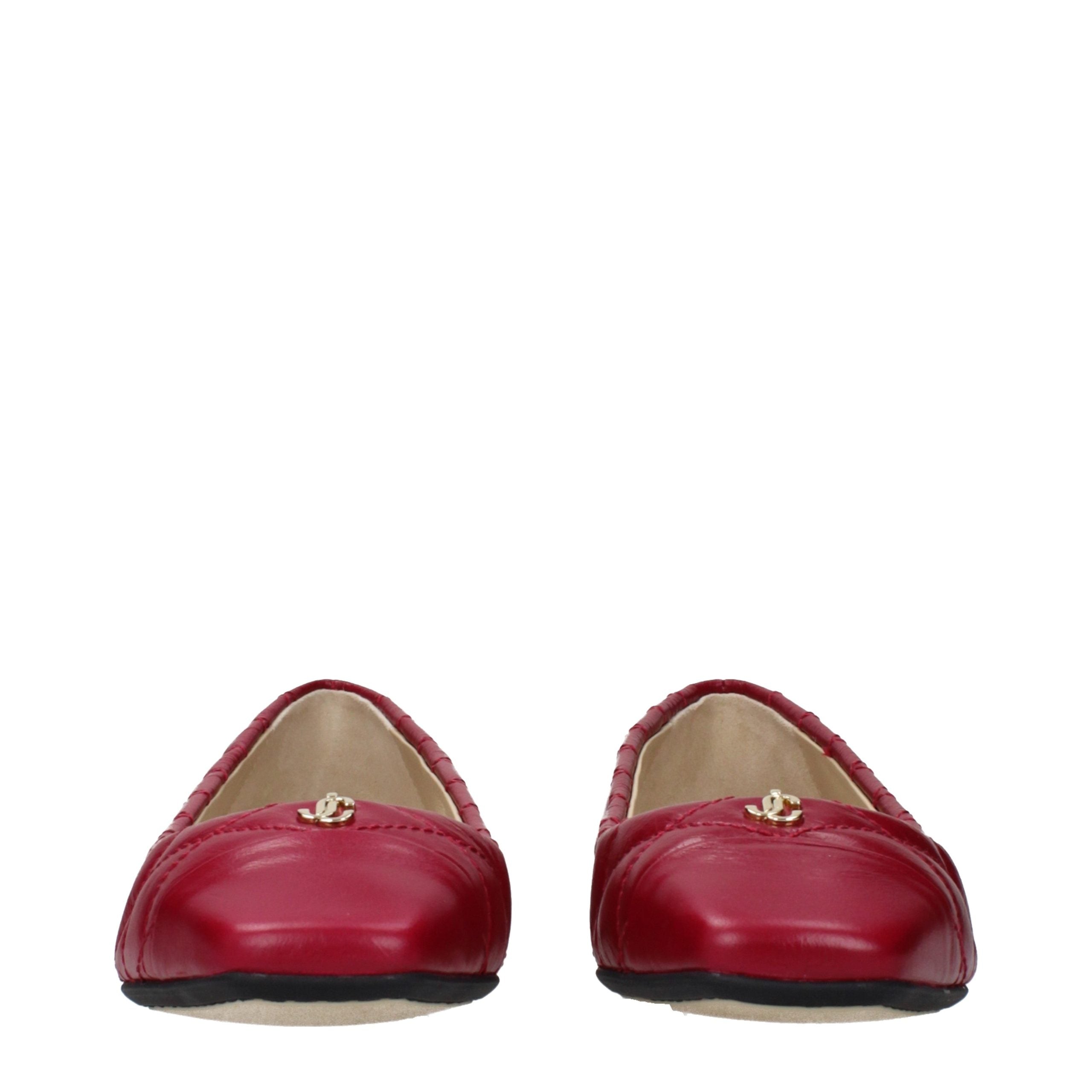 Jimmy Choo Pink Leather Ballet Flats - Luxury Boutique Co