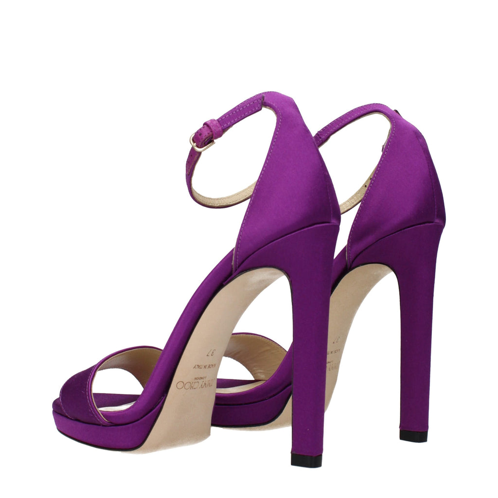 Jimmy Choo Purple Satin Platform Sandals - Luxury Boutique Co