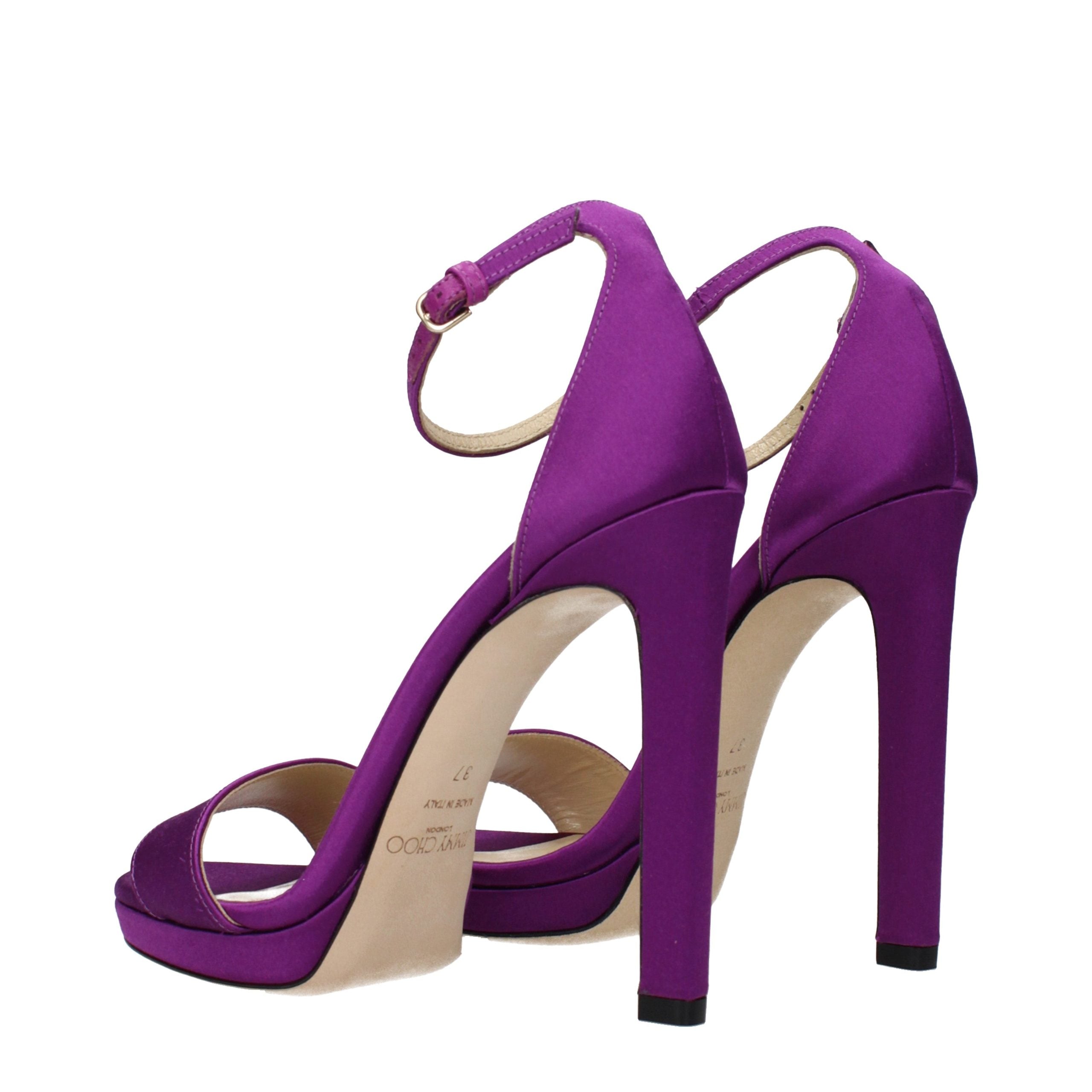 Jimmy Choo Purple Satin Platform Sandals - Luxury Boutique Co