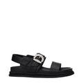 Jimmy Choo Black Leather Flat Sandals - Luxury Boutique Co