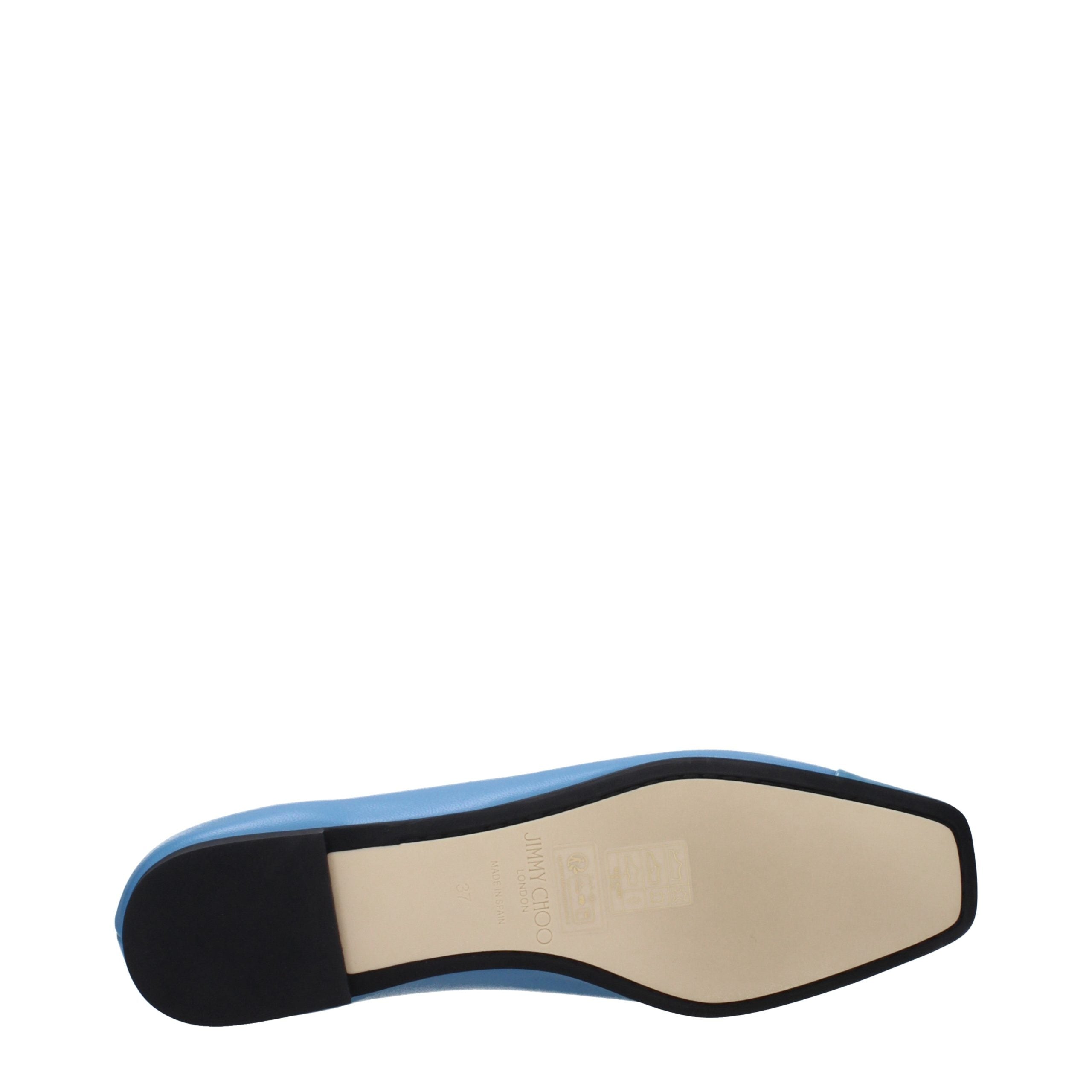 Jimmy Choo Light Blue Leather Ballet Flats - Luxury Boutique Co