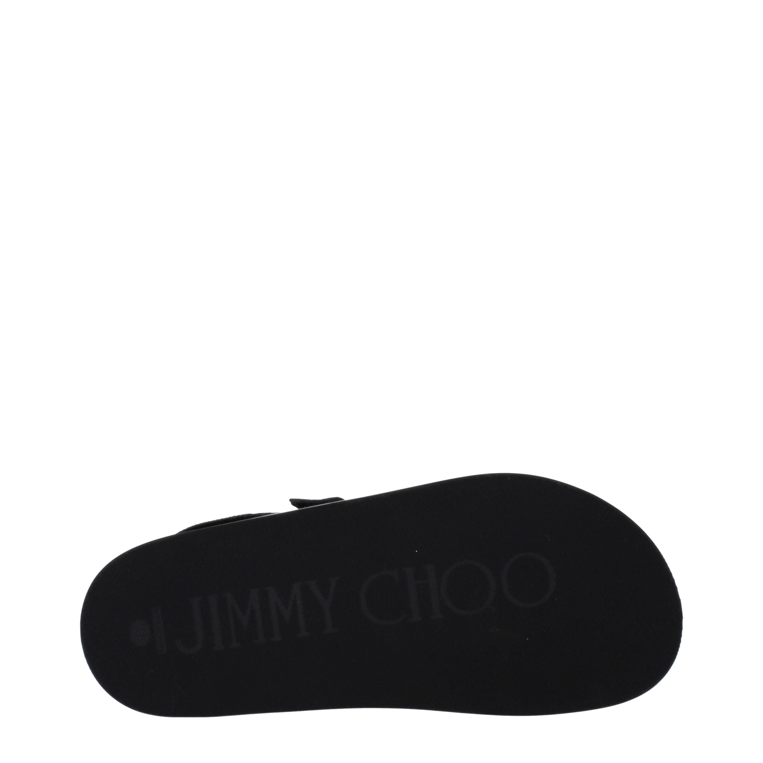 Jimmy Choo Black Leather Flat Sandals - Luxury Boutique Co