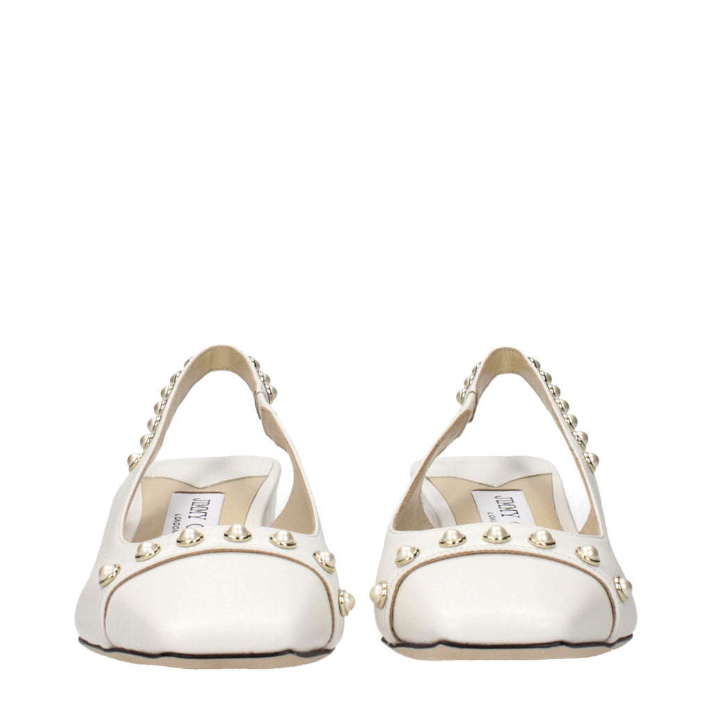 Jimmy Choo White Leather Sandals - Luxury Boutique Co