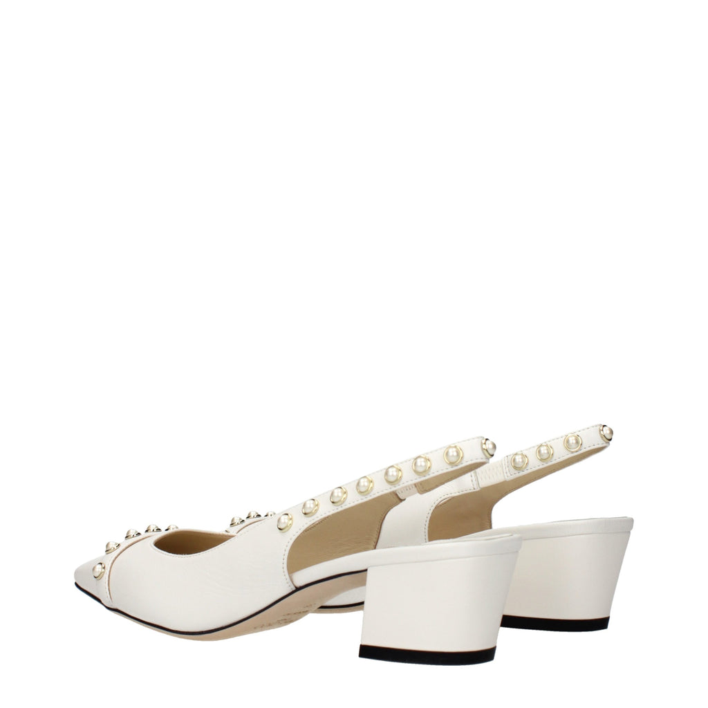 Jimmy Choo White Leather Sandals - Luxury Boutique Co