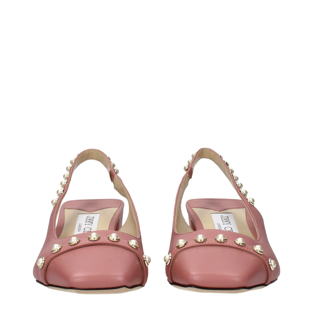 Jimmy Choo Pink Leather Platform Sandals - Luxury Boutique Co