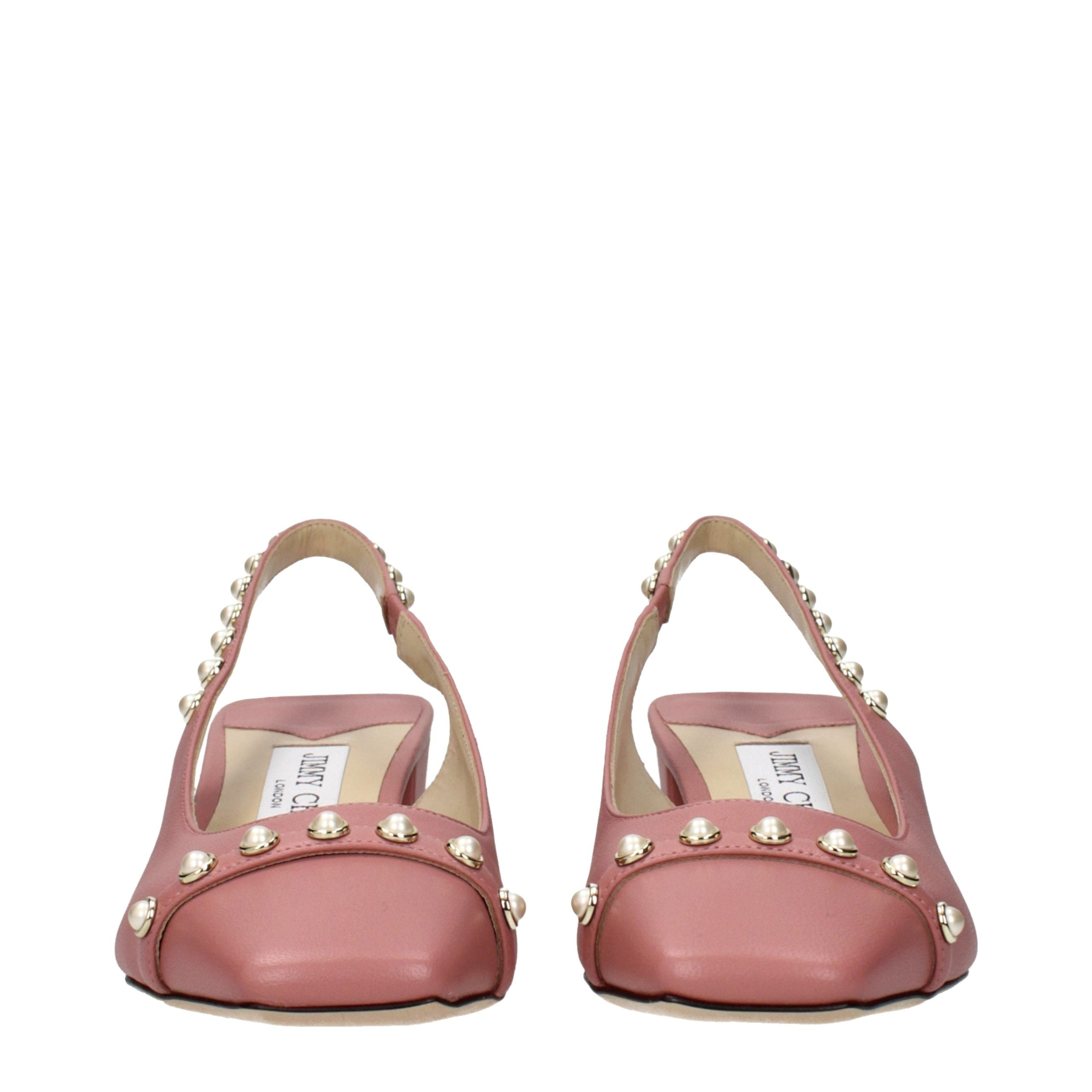 Jimmy Choo Pink Leather Platform Sandals - Luxury Boutique Co