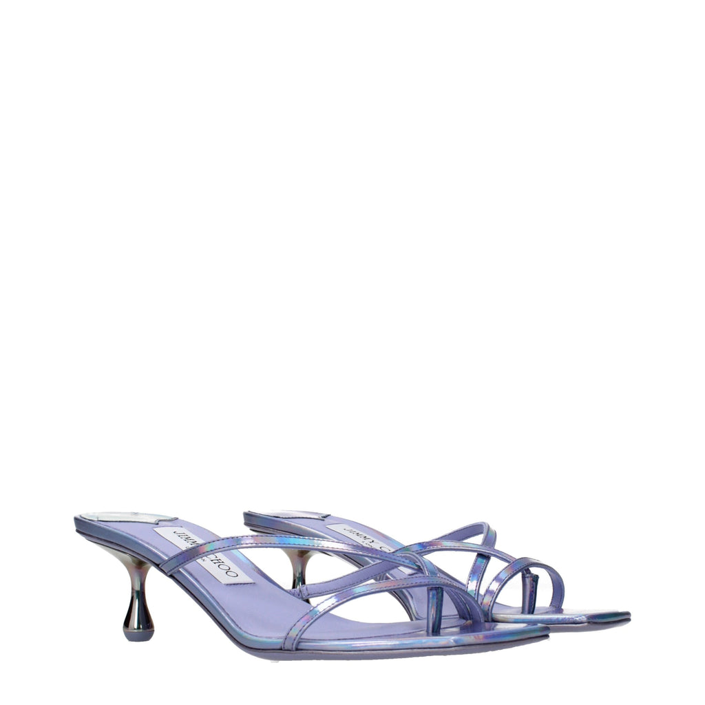 Jimmy Choo Purple Leather Flat Sandals - Luxury Boutique Co