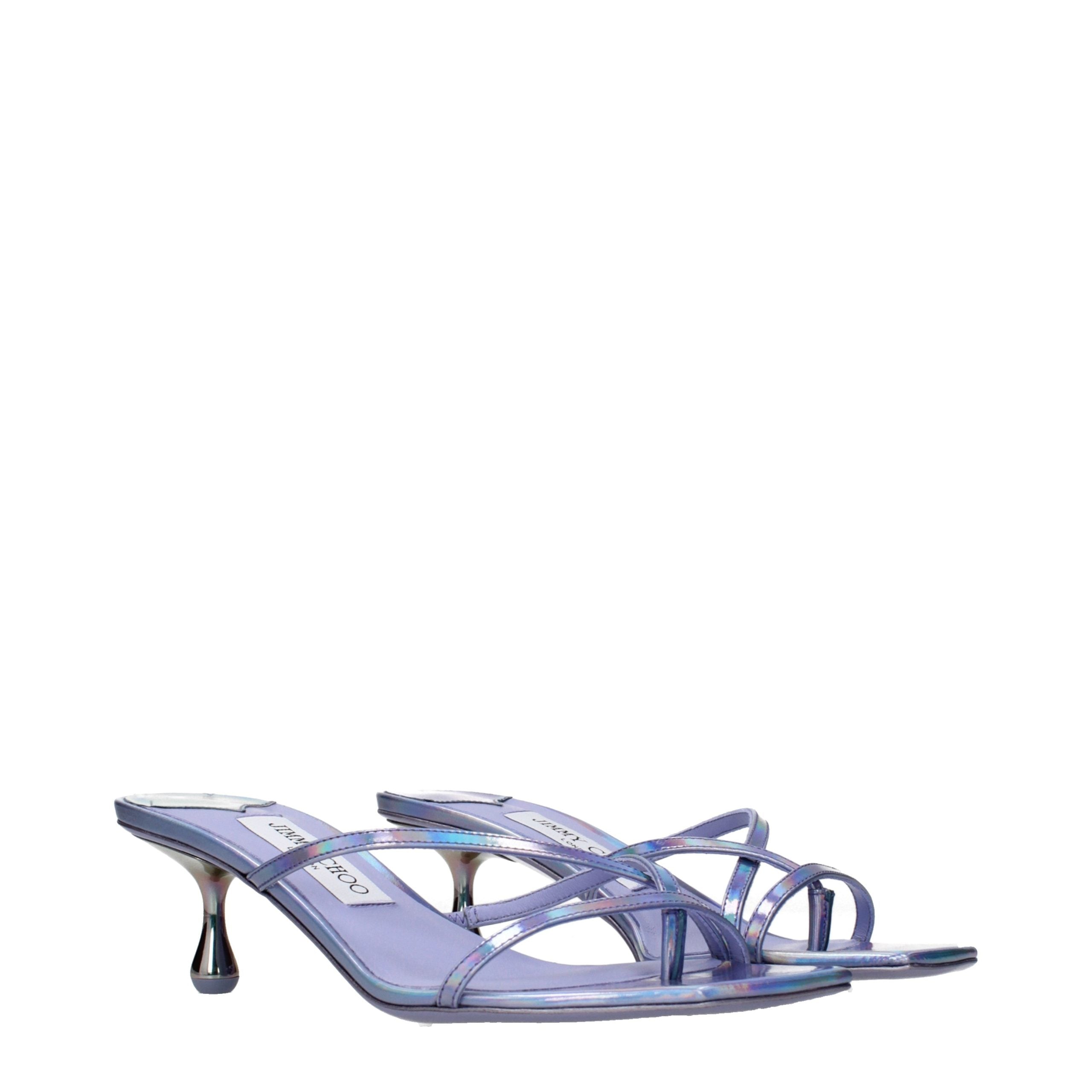 Jimmy Choo Purple Leather Flat Sandals - Luxury Boutique Co