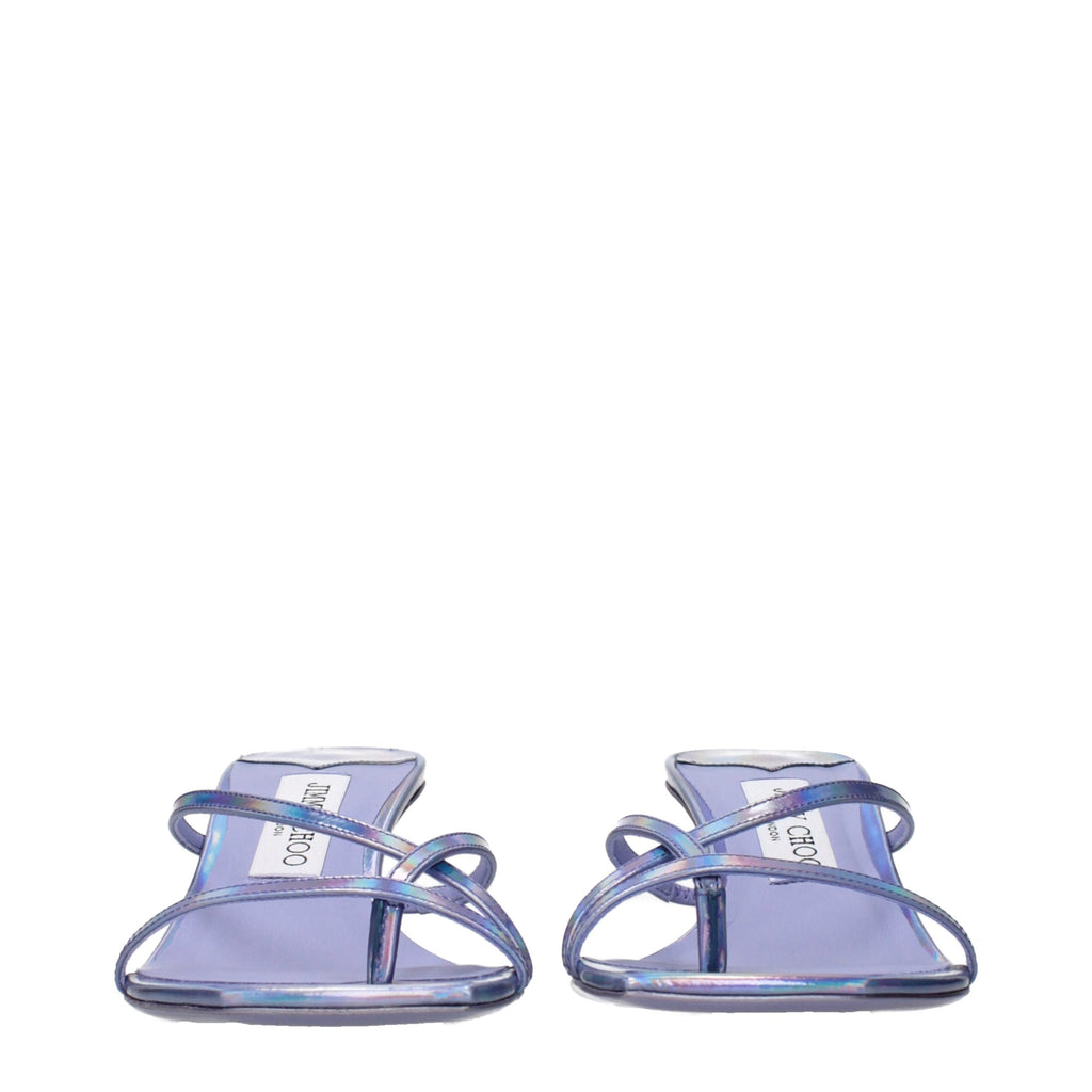 Jimmy Choo Purple Leather Flat Sandals - Luxury Boutique Co