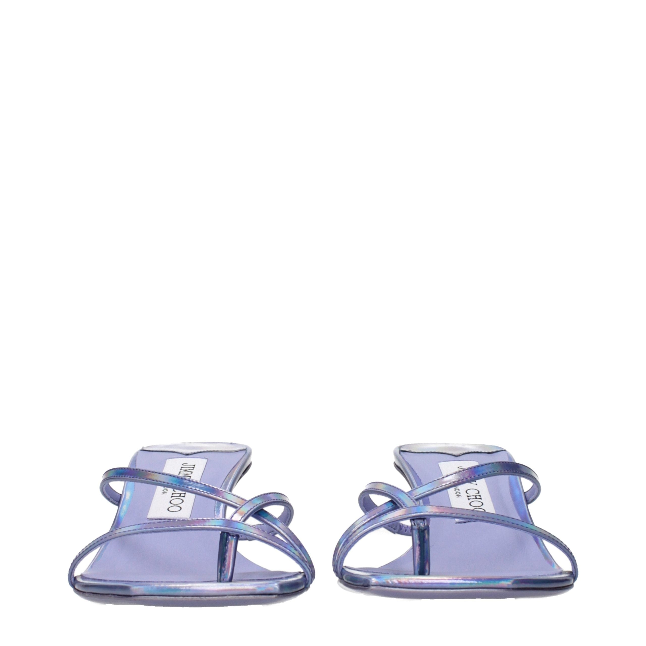 Jimmy Choo Purple Leather Flat Sandals - Luxury Boutique Co