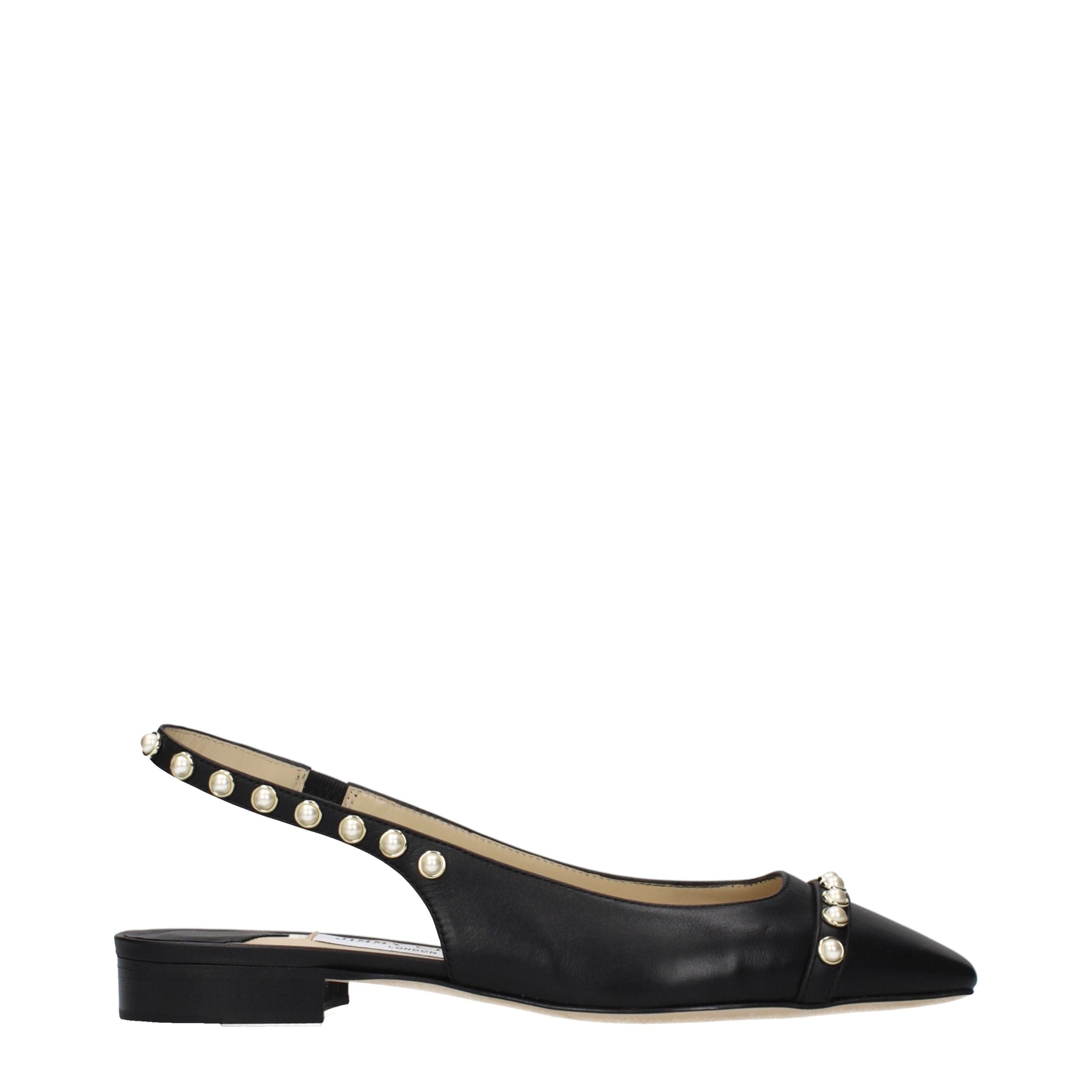 Jimmy Choo Black Leather Flats - Luxury Boutique Co