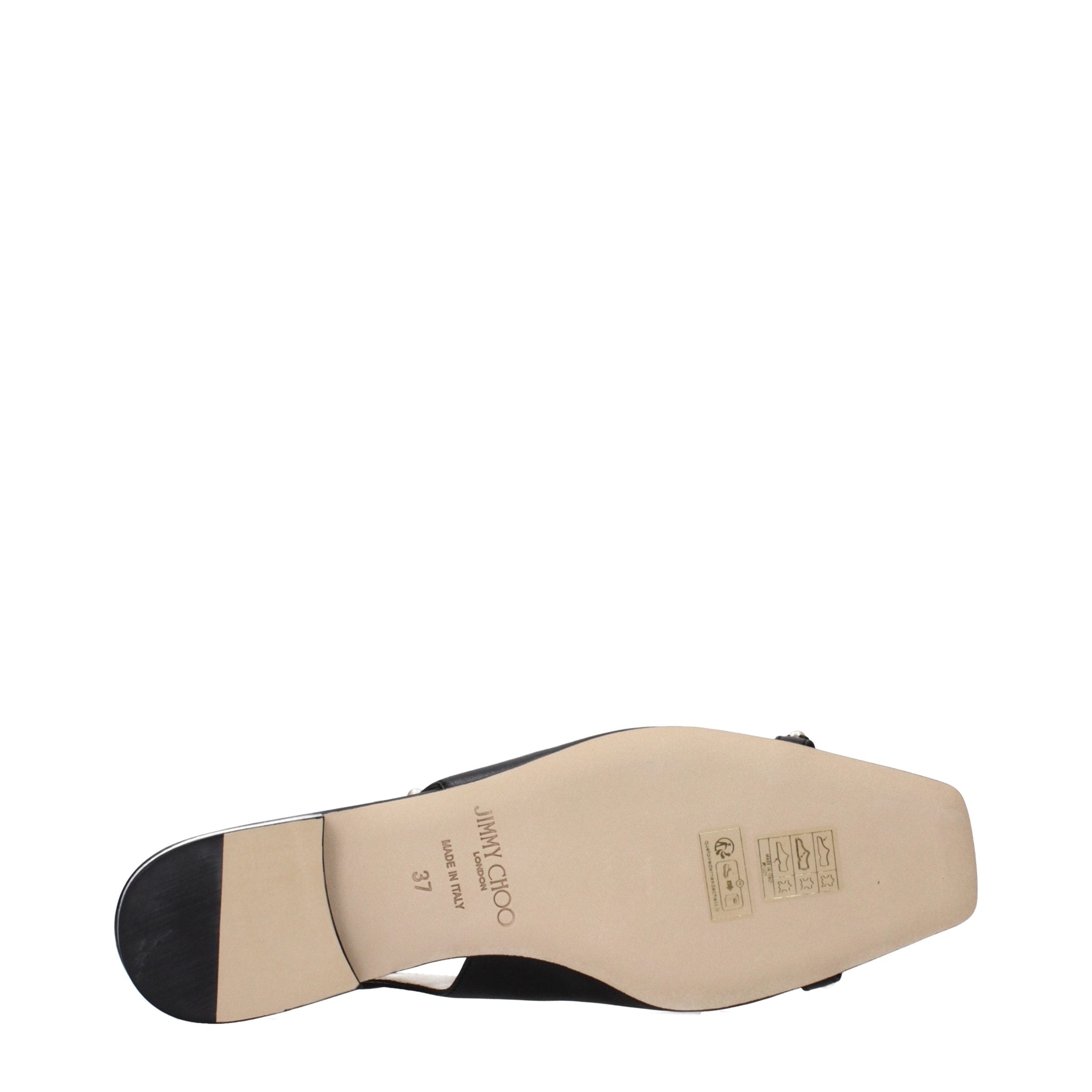 Jimmy Choo Black Leather Flats - Luxury Boutique Co