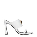 Versace White Leather Stiletto Heel Sandals - Luxury Boutique Co