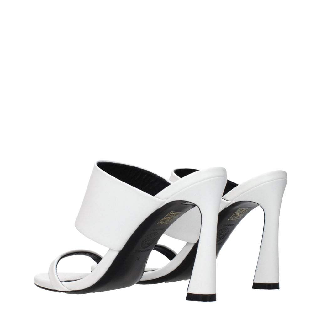 Versace White Leather Stiletto Heel Sandals - Luxury Boutique Co