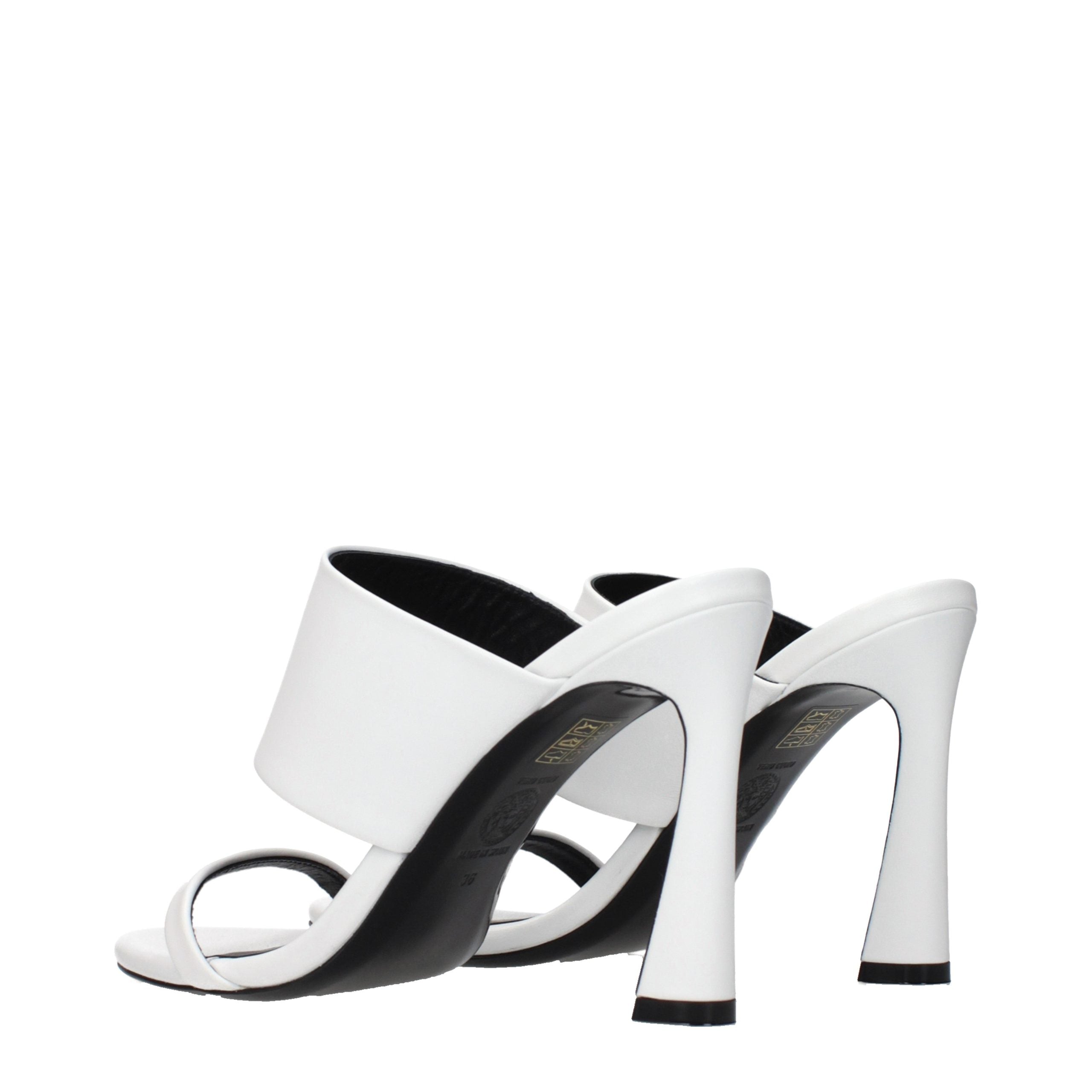 Versace White Leather Stiletto Heel Sandals - Luxury Boutique Co
