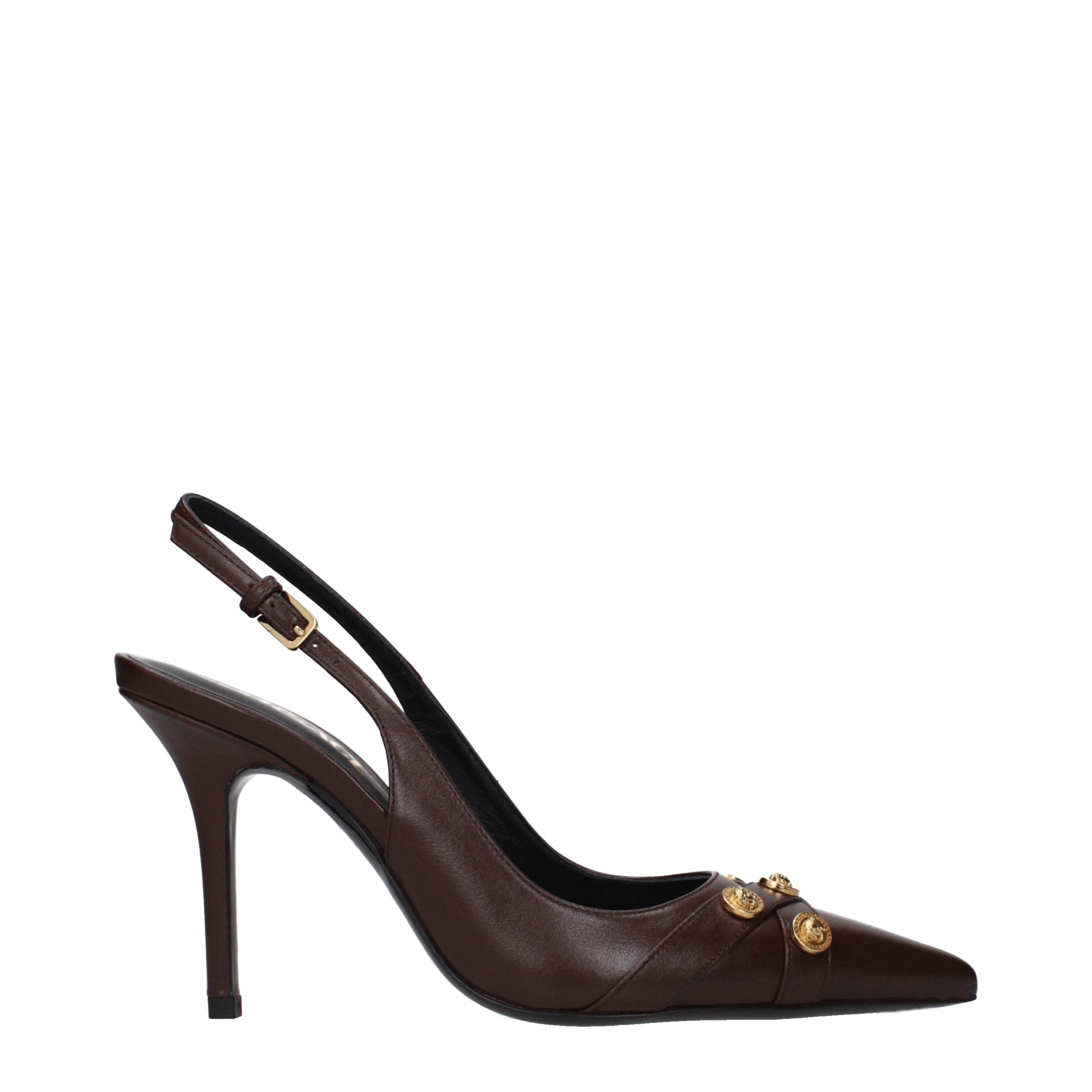 Versace Brown Leather High Heel Pumps - Luxury Boutique Co