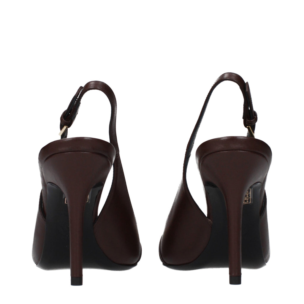 Versace Brown Leather High Heel Pumps - Luxury Boutique Co