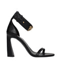 Versace Black Leather Stiletto Heel Sandals - Luxury Boutique Co