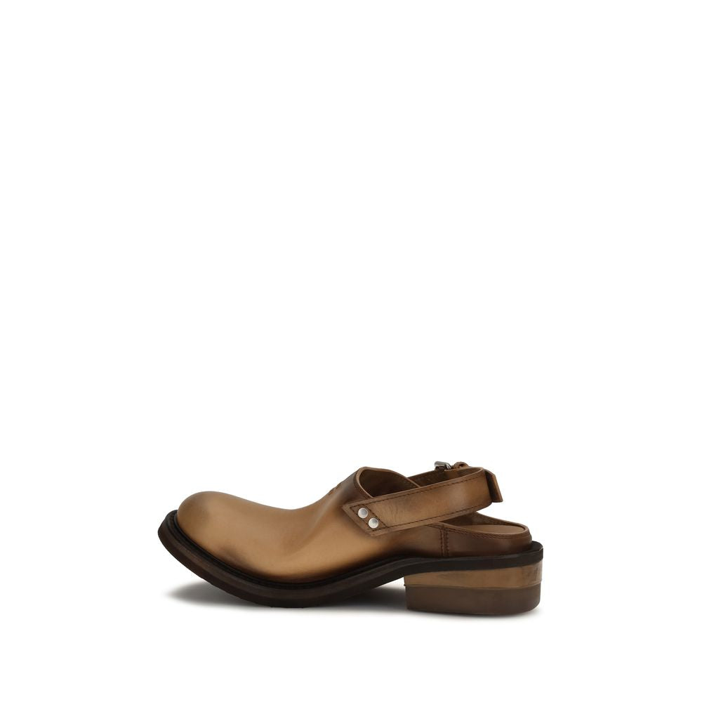 Miu Miu Brown Calf Leather Bos Taurus Mules - Luxury Boutique Co