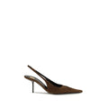 Saint Laurent Brown Calf Leather Bos Taurus High Heel Pumps - Luxury Boutique Co