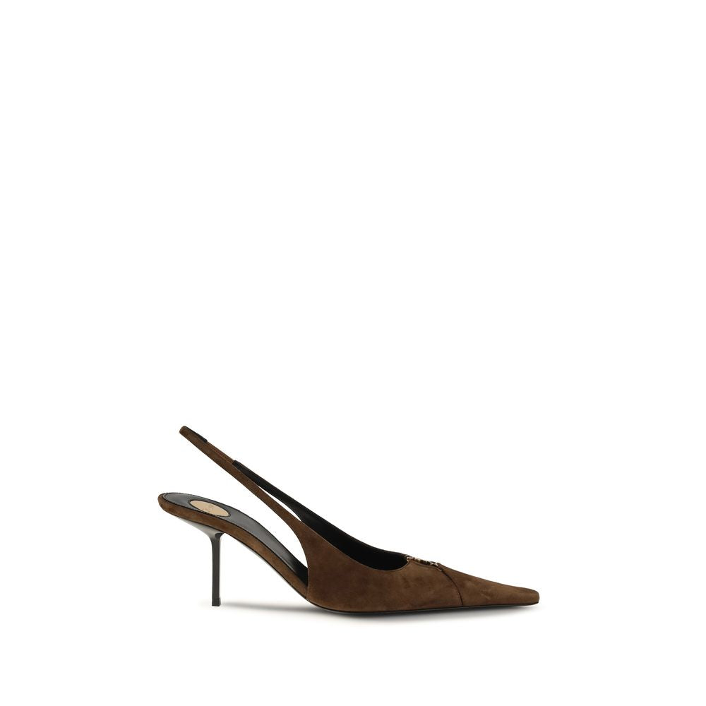 Saint Laurent Brown Calf Leather Bos Taurus High Heel Pumps - Luxury Boutique Co
