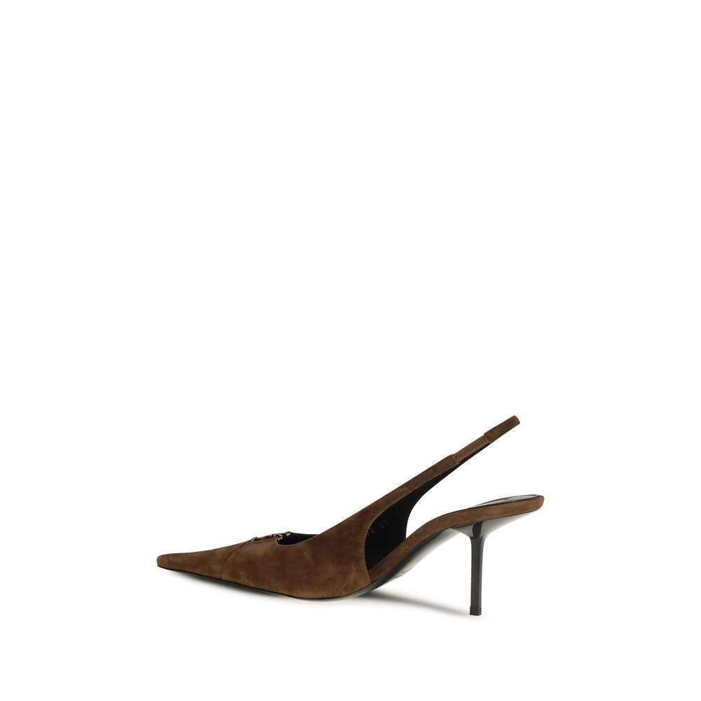 Saint Laurent Brown Calf Leather Bos Taurus High Heel Pumps - Luxury Boutique Co