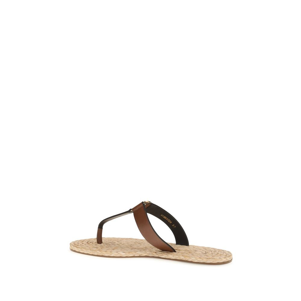 Saint Laurent Brown Calf Leather Bos Taurus Flat Sandals - Luxury Boutique Co
